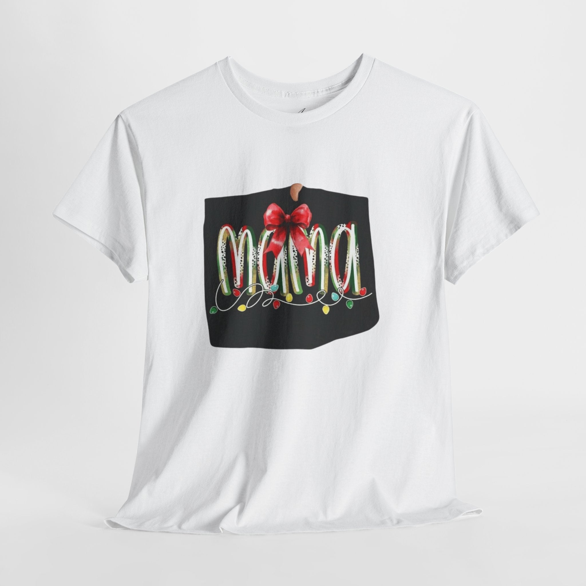 Festive Mama Tee, Cozy Holiday Shirt, Gift for Mom, Christmas T-Shirt, Unisex Cotton Tee