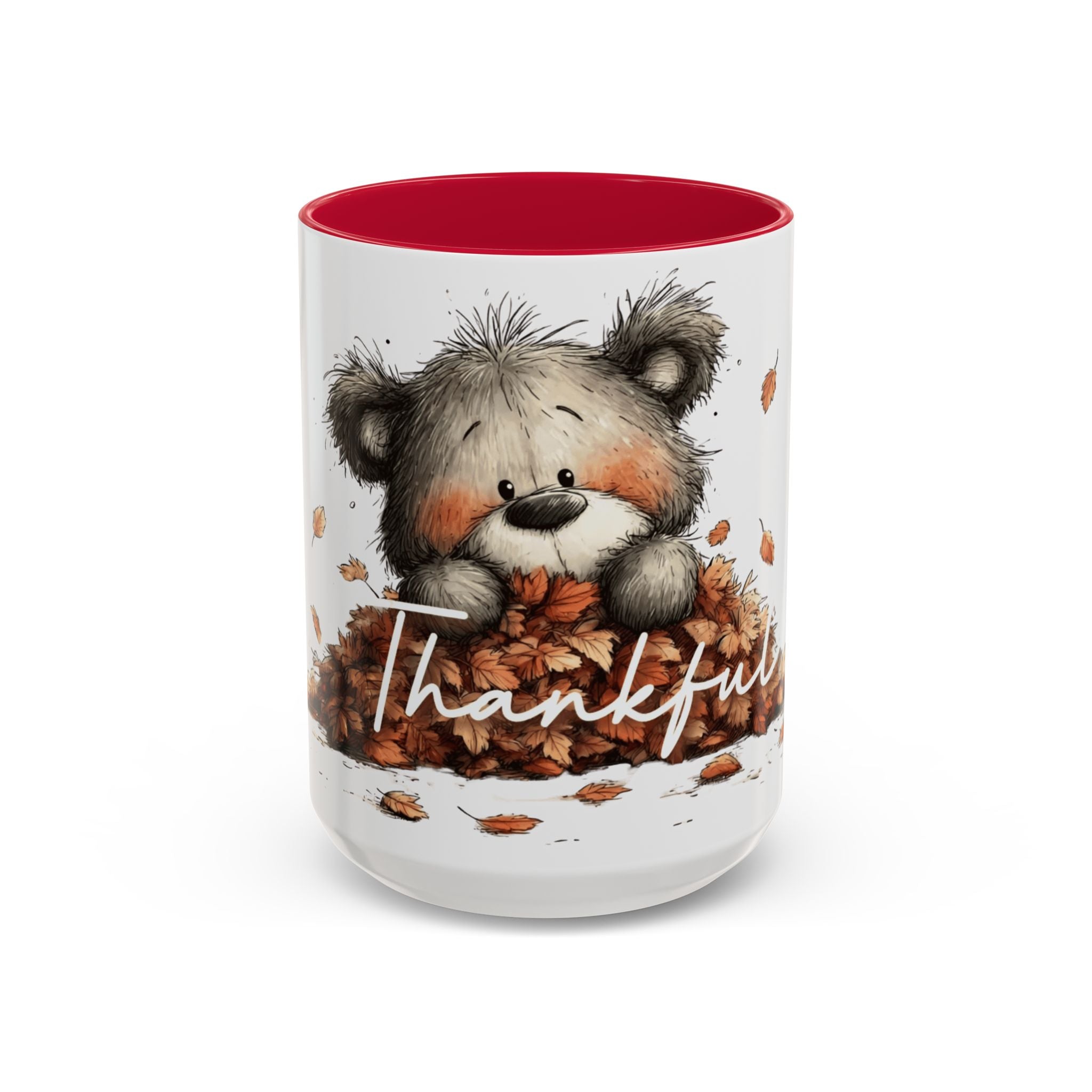 Thankful Bear Autumn Mug — Cute Fall Coffee Cup (11oz, 15oz)