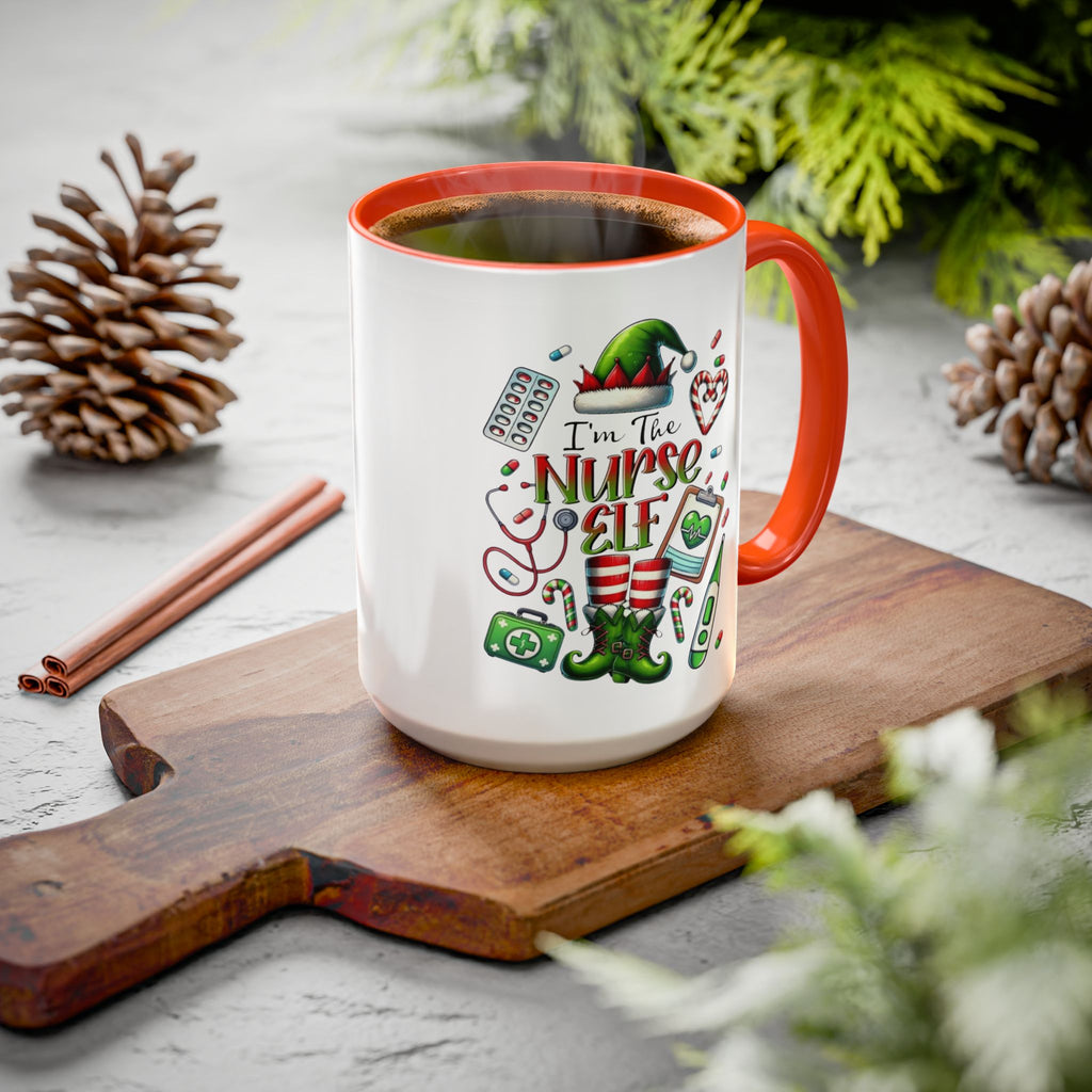 Nurse Elf Coffee Mug — Christmas Medical Holiday Gift (11oz & 15oz) Medical Christmas Mug