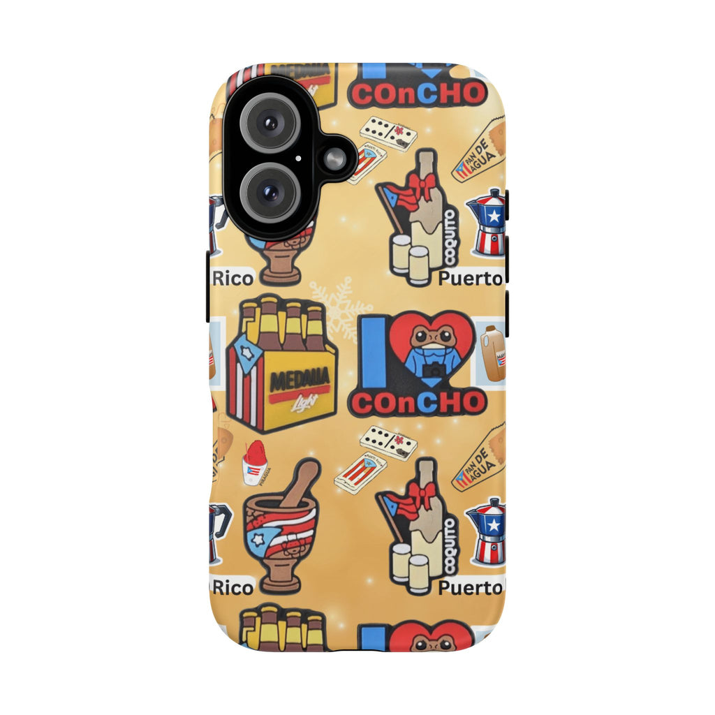 Puerto Rico Sticker Collage Tough Case  ‘I  Concho’ Pattern Phone Case