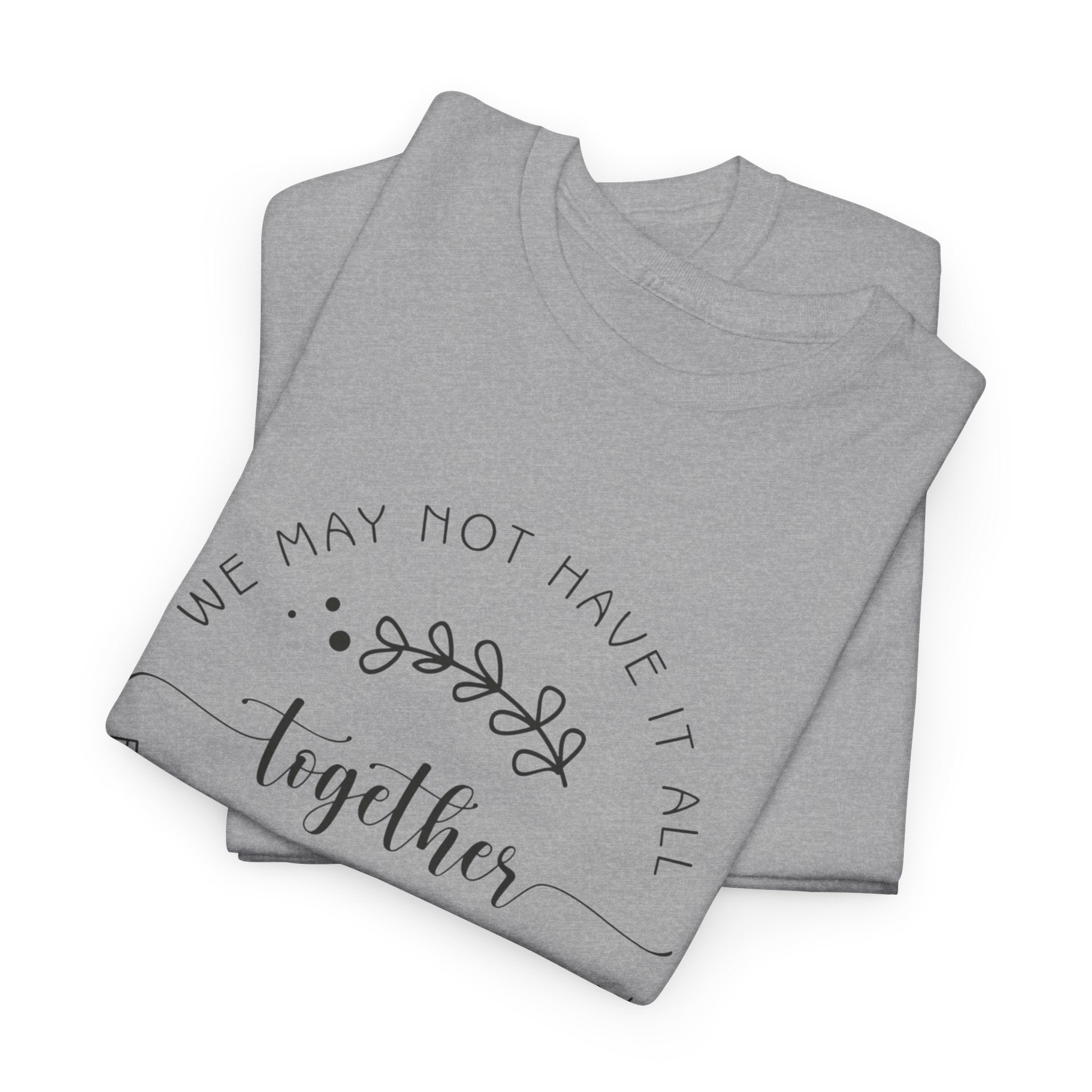 Together Floral Circle Tee  "Together" Inspirational Family Unity Shirt
