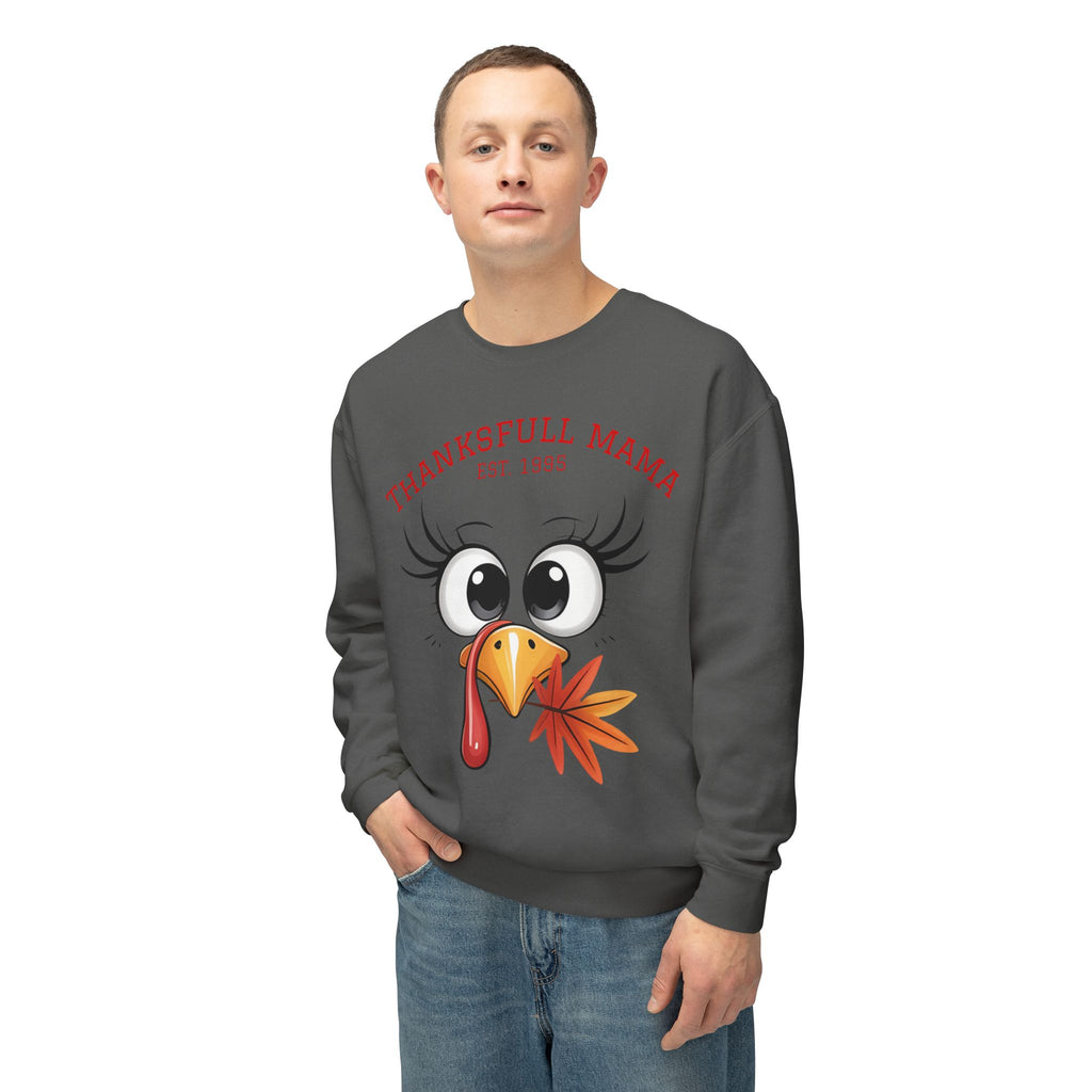 Thanksgiving Mama Sweatshirt  Cute Turkey Face "Thanksgfull Mama" Fall Pullover Fall T-Shirts and Sweatshirts Collection