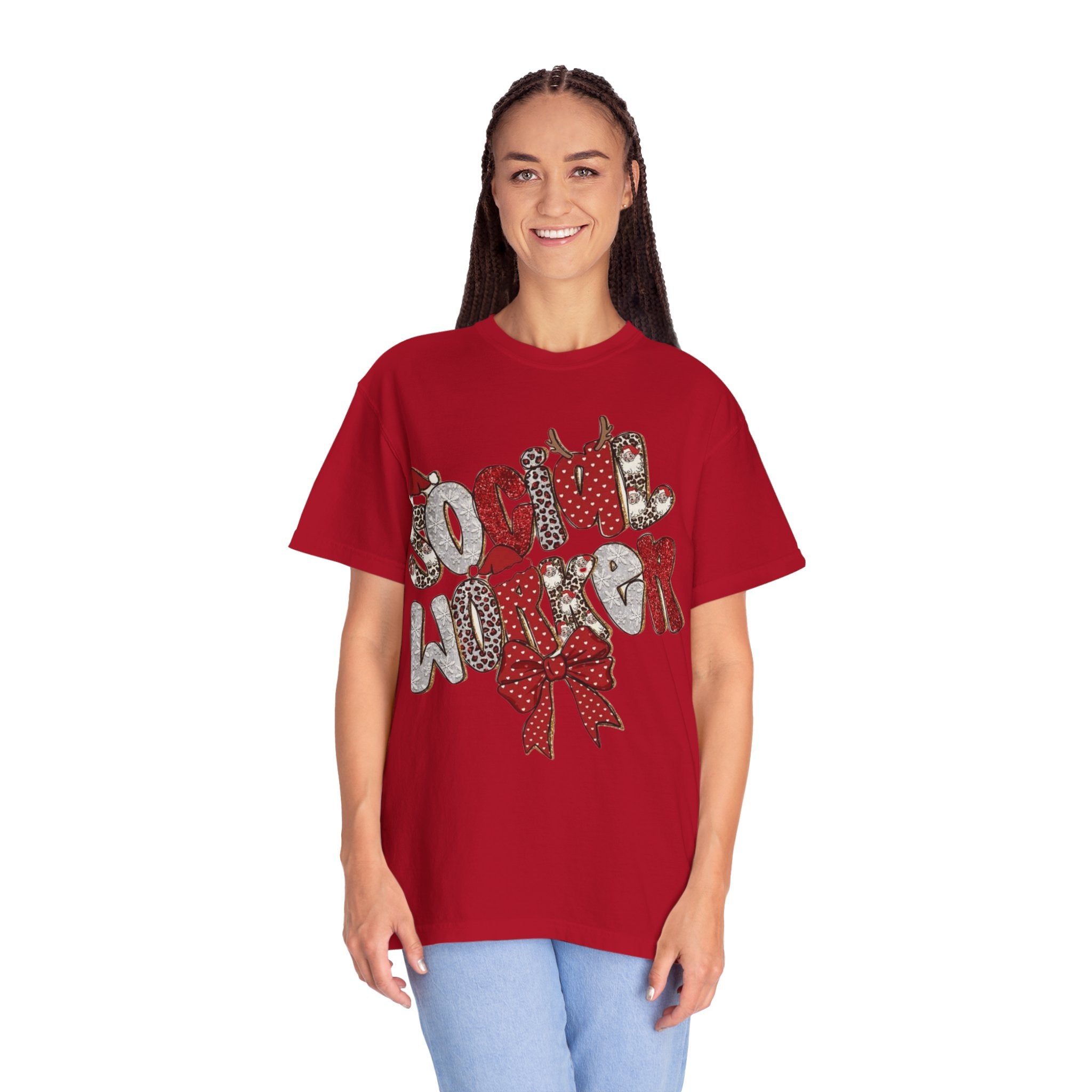 Social Worker Christmas T-Shirt  Festive Holiday Graphic Tee