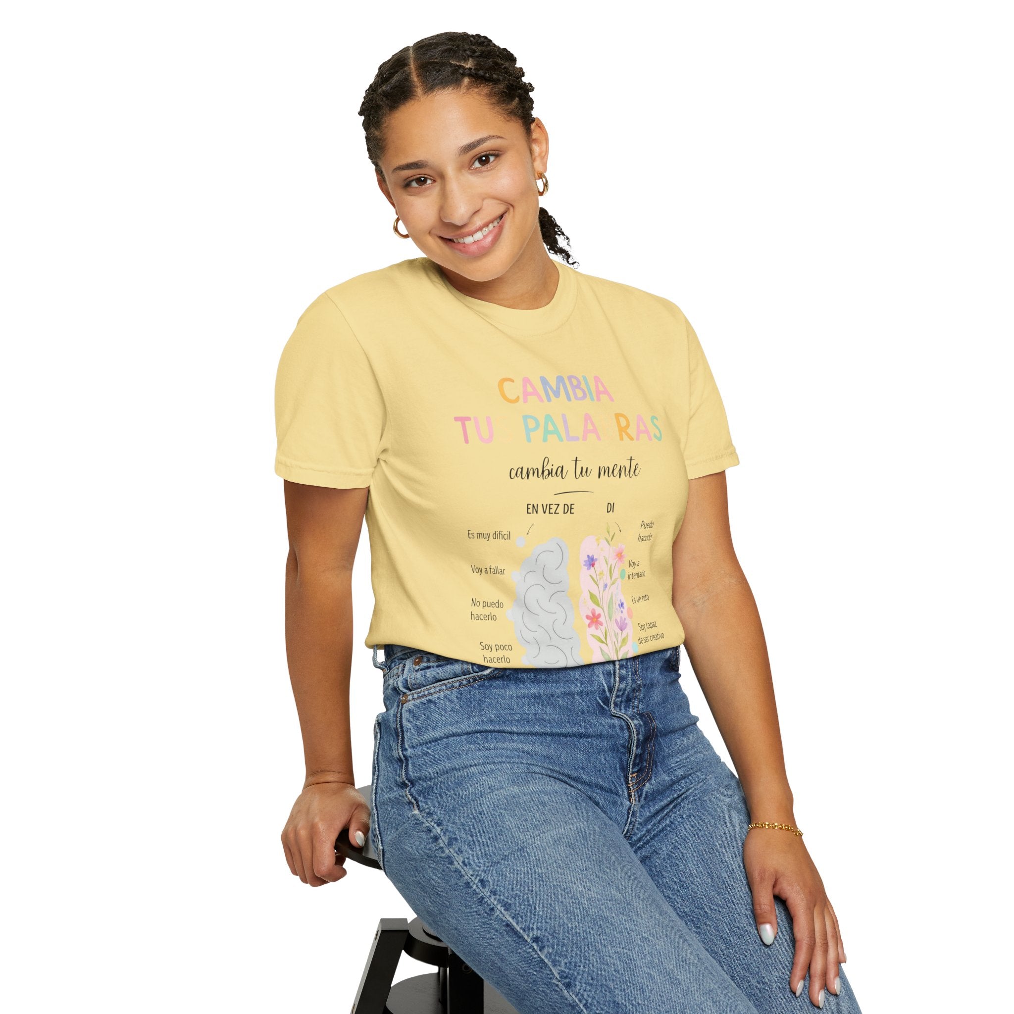Cambia Tus Palabras Floral Positivity T-Shirt