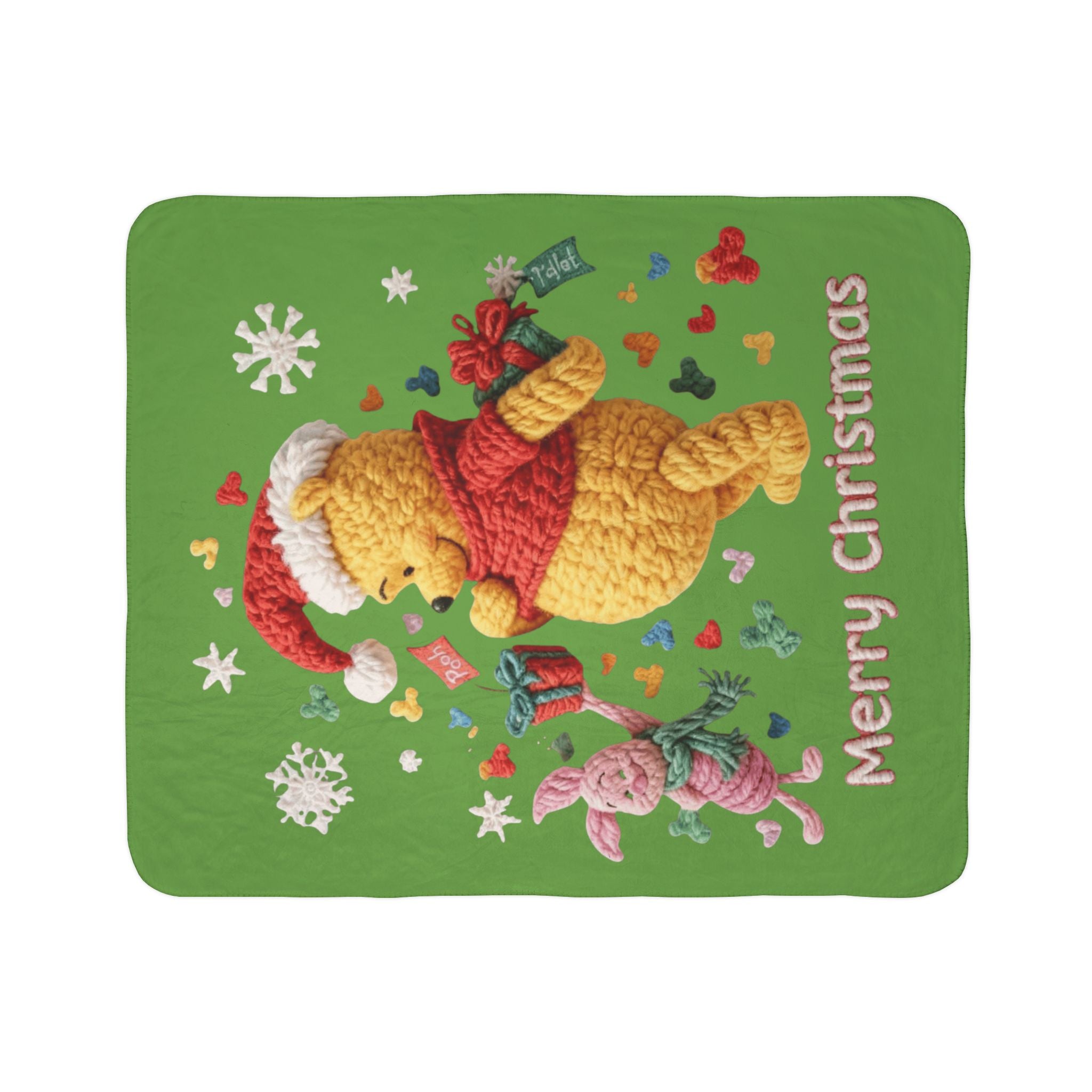 Winnie the Pooh Merry Christmas Fleece Sherpa Blanket Santa’s Little Snuggle Blanket