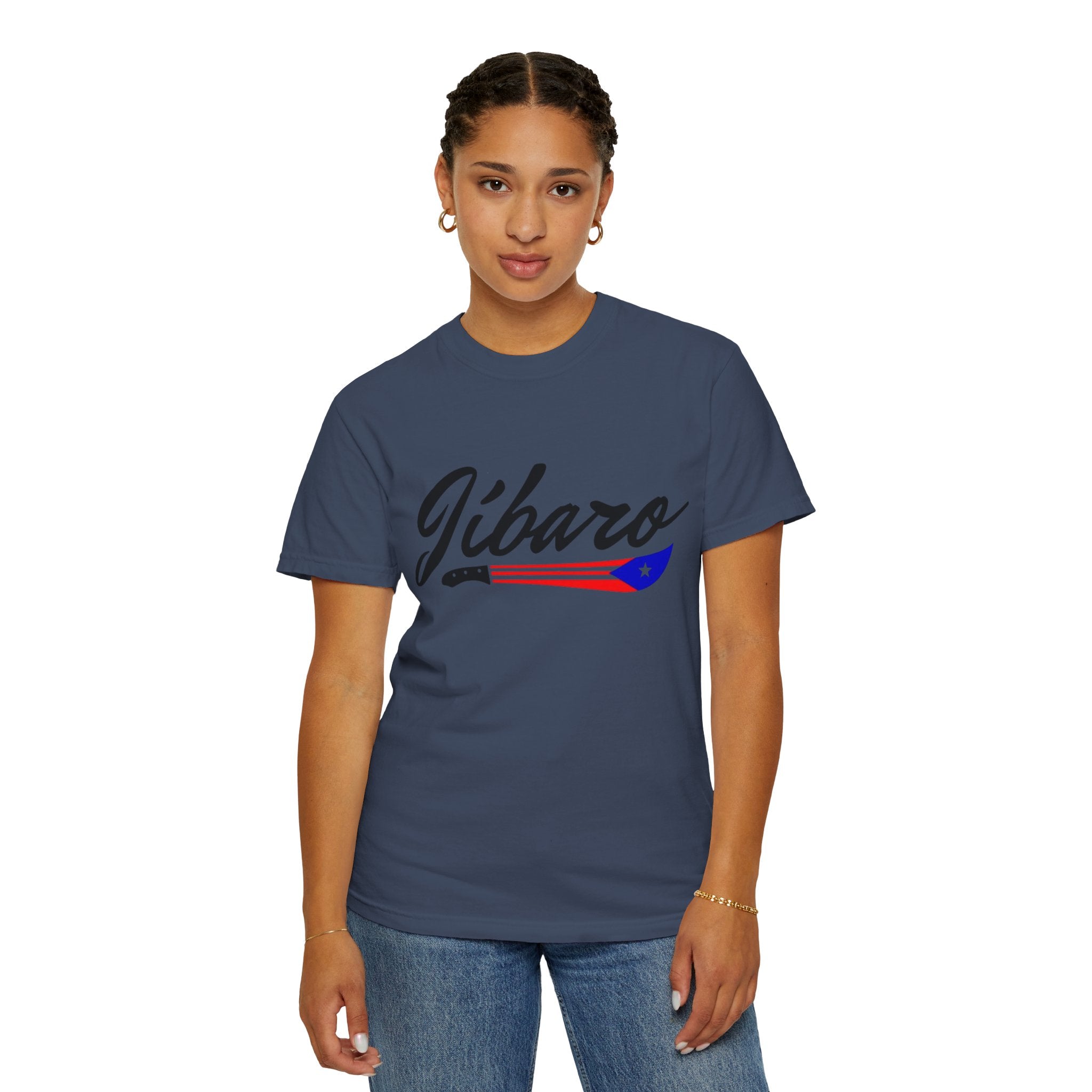 T-Shirt  "Jíbaro" Puerto Rican Heritage Tee (Back Machete  Sombrero de Paja Design) Puerto Rico’s Navidades