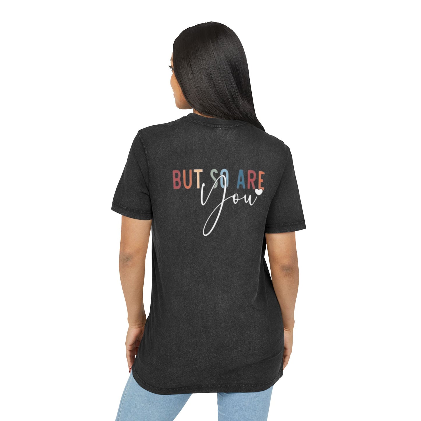 Acid Wash Tee  "Life Is Tough" Inspirational Retro Graphic T-Shirt