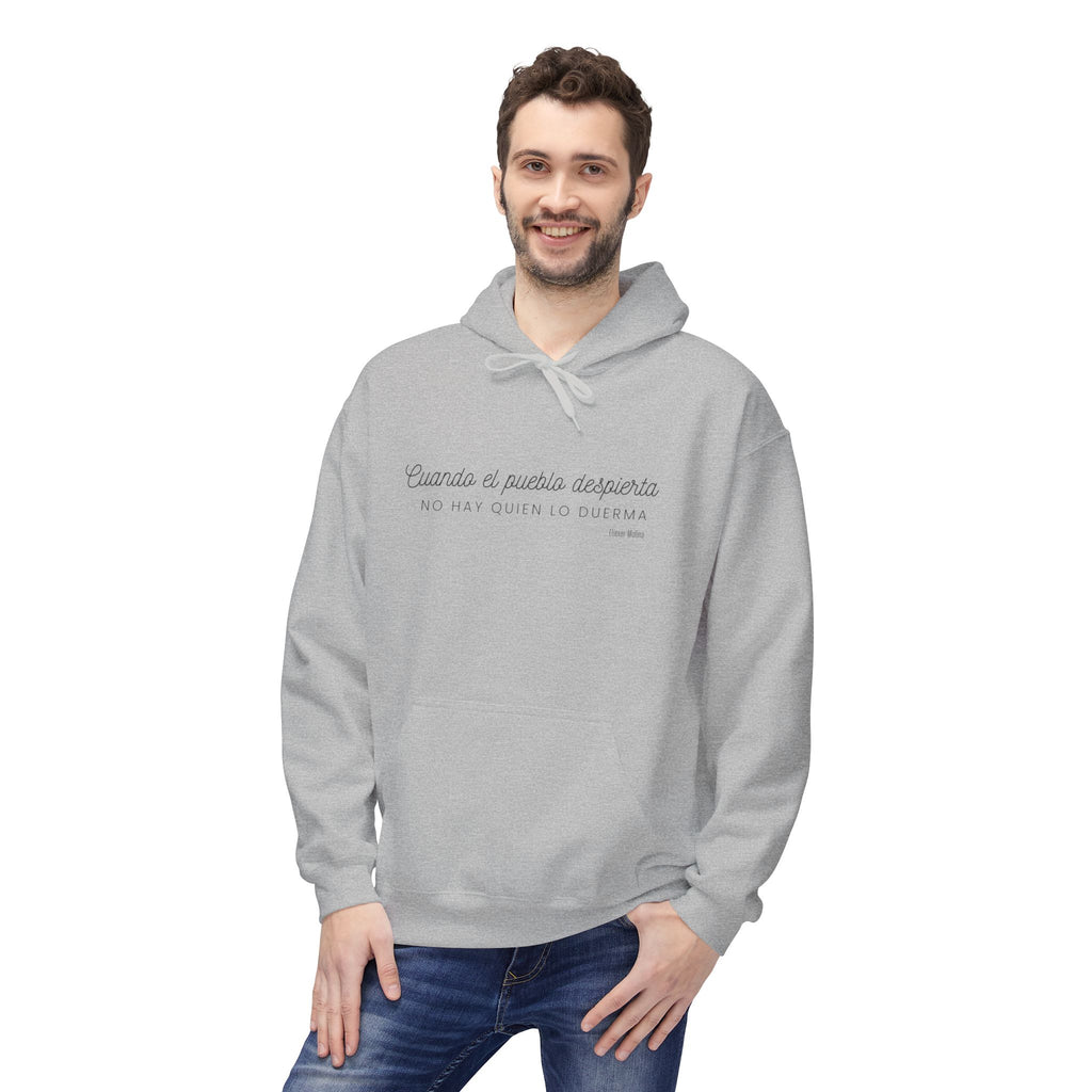White Hoodie - "Caminas a pa'la desporta" Minimal Script Pullover