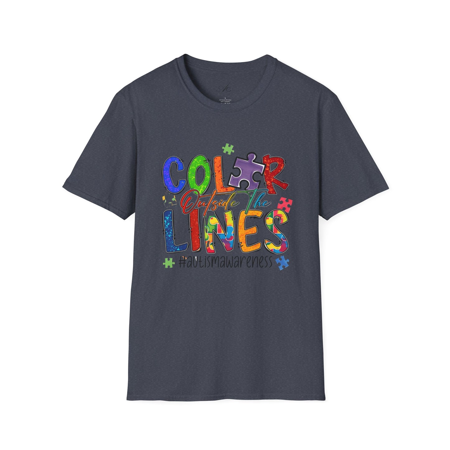 Color Outside the Lines Unisex T-Shirt for Autism Awareness