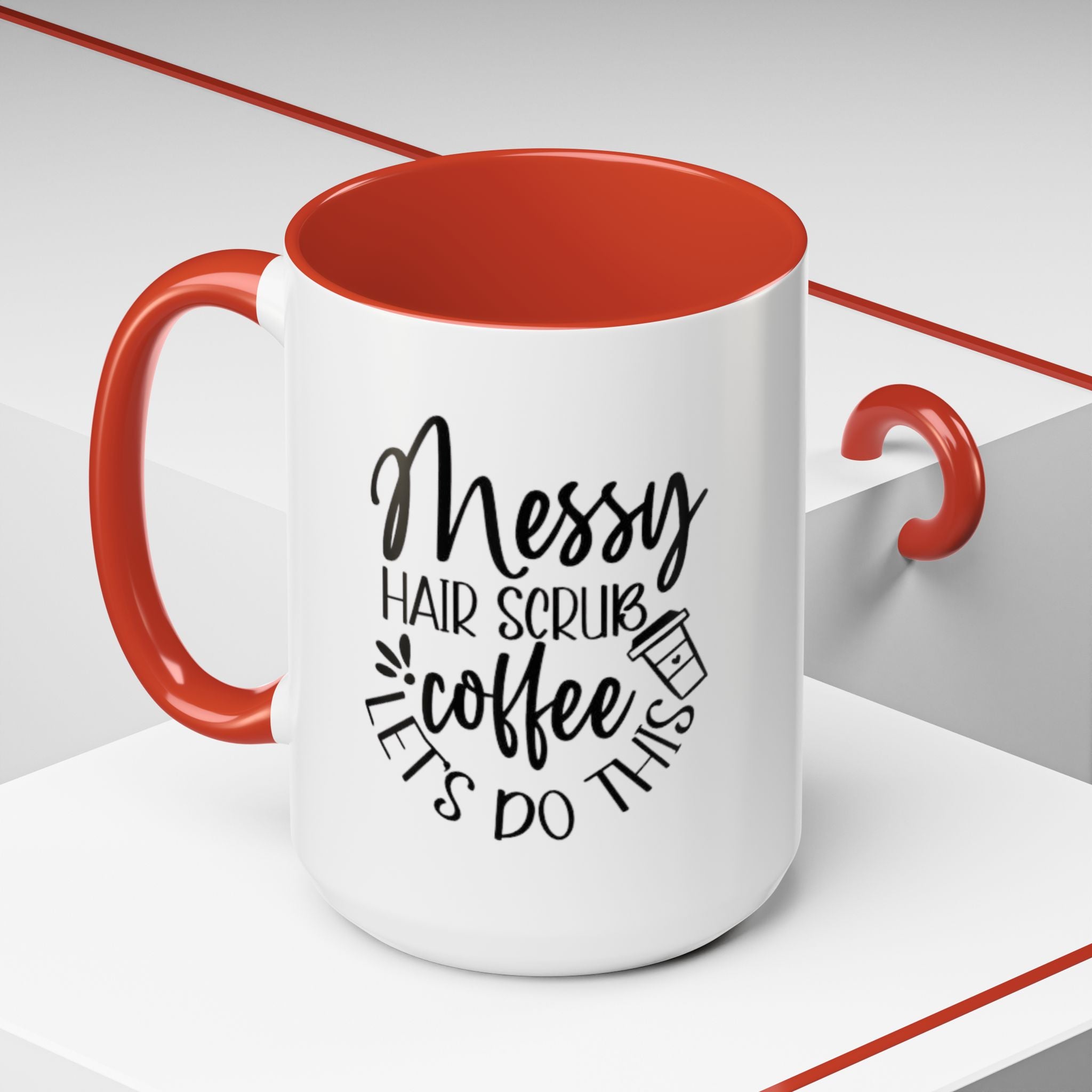 Messy Hair Coffee Mug  Fun & Quirky Gift for Coffee Lovers Motivational Coffee Cup  Positive Morning Gift