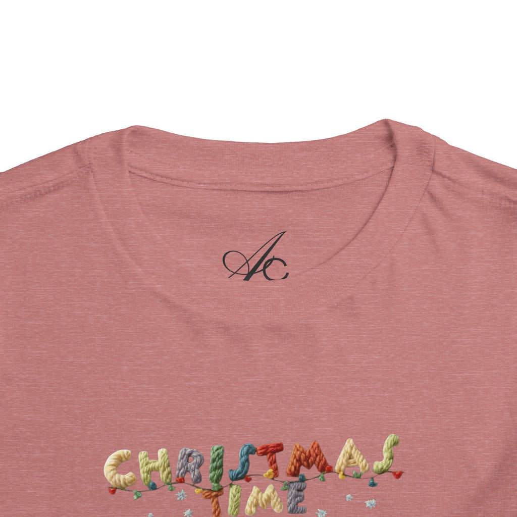 Christmas Time Toddler Tee  Cute Holiday Toy & Santa Print