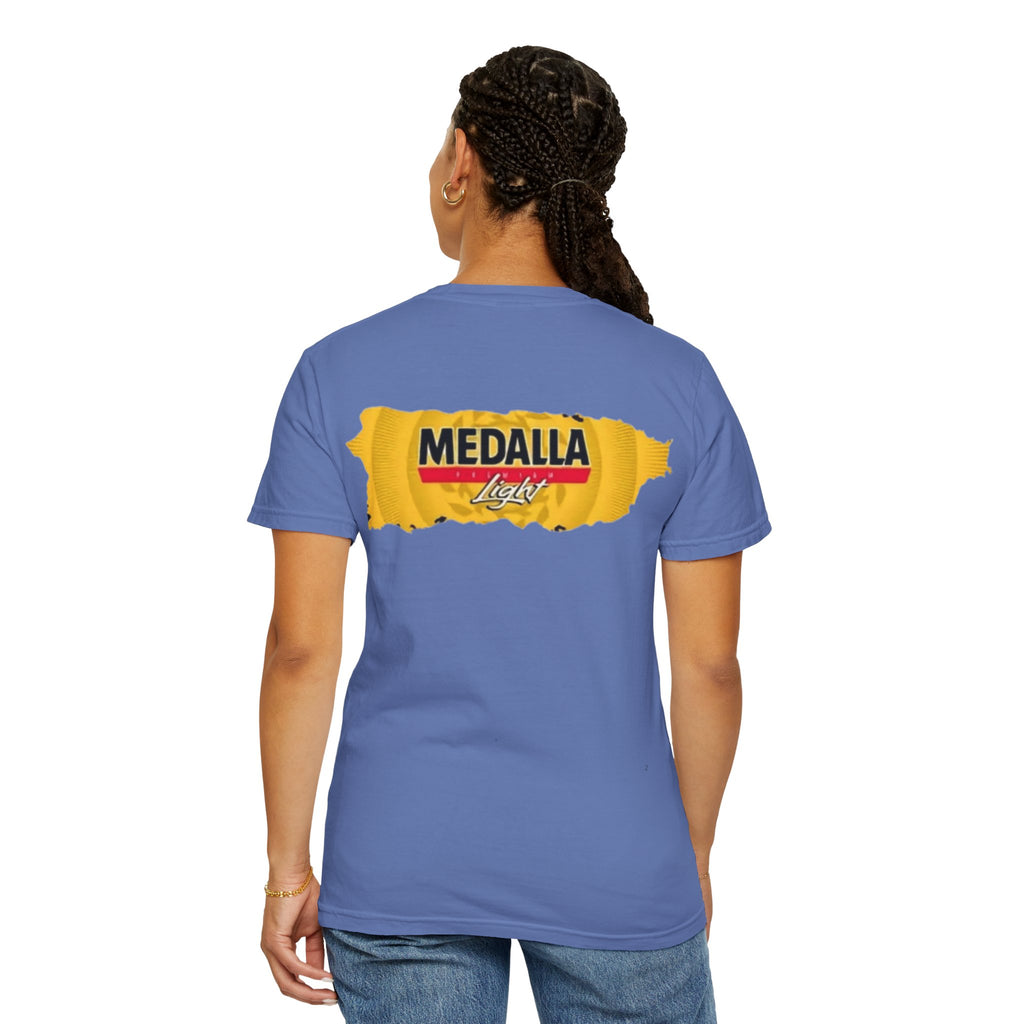 Medalla Light Puerto Rican Beer T-Shirt Coqui Frog Mascot Six-Pack Graphic Tee Puerto Rico’s Navidades