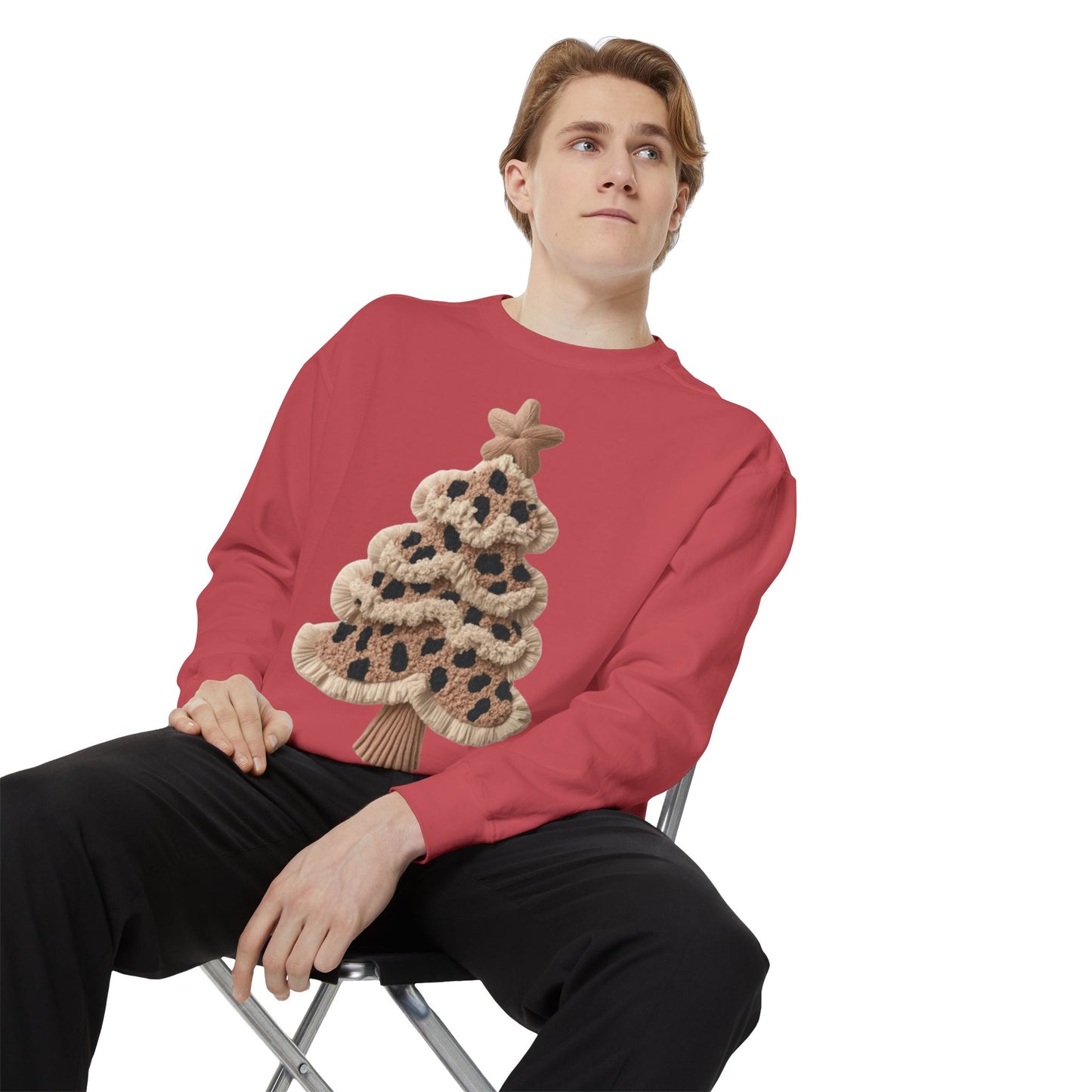 Leopard Knit Christmas Tree Sweatshirt unique festive designs and joyful