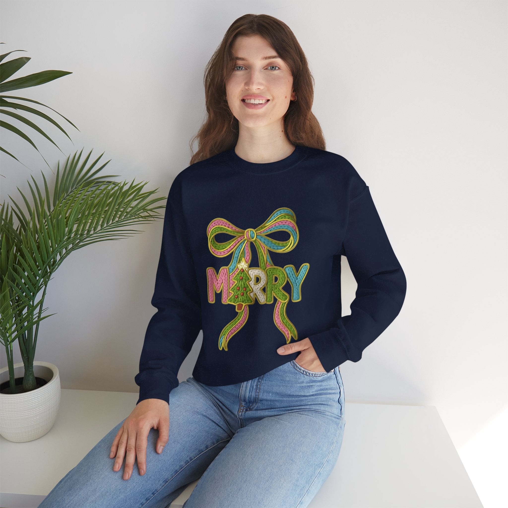 Festive Holiday Designs and Quotes Candy Christmas Tree Sweatshirt — Holiday Candyland Crewneck