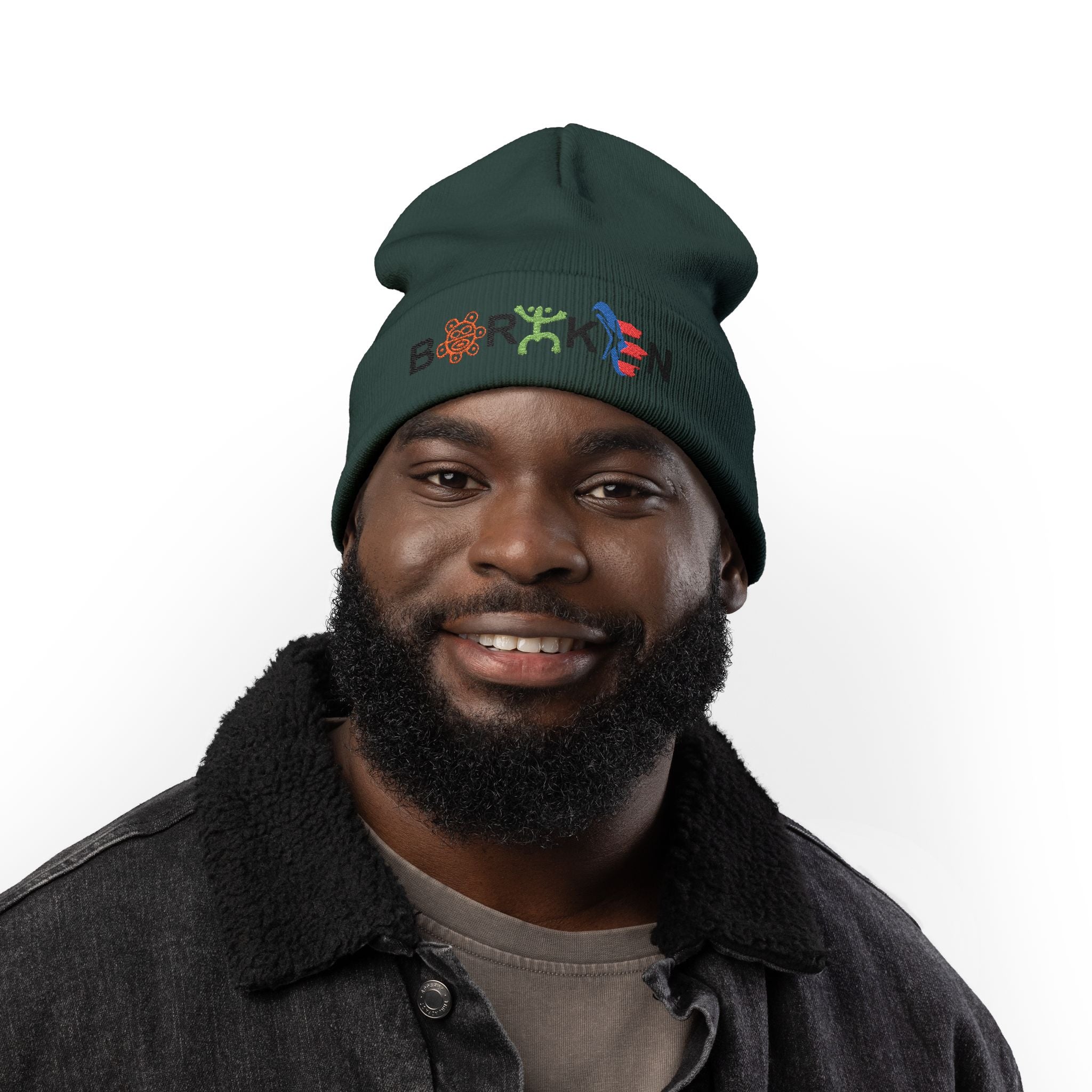 Boricua Winter Beanie – Puerto Rico Pride Knit Hat — Colorful Borough Icon Letters