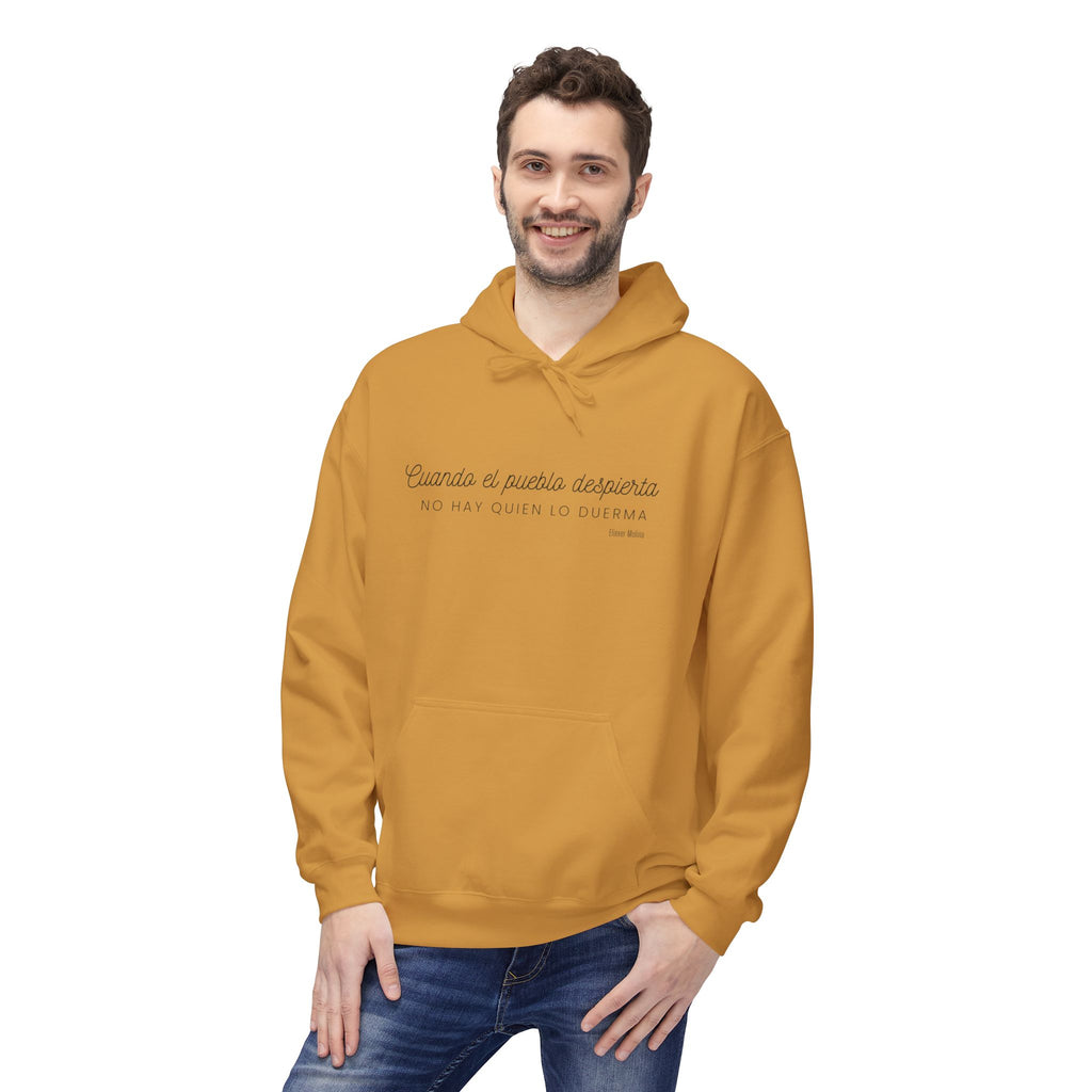 White Hoodie - "Caminas a pa'la desporta" Minimal Script Pullover