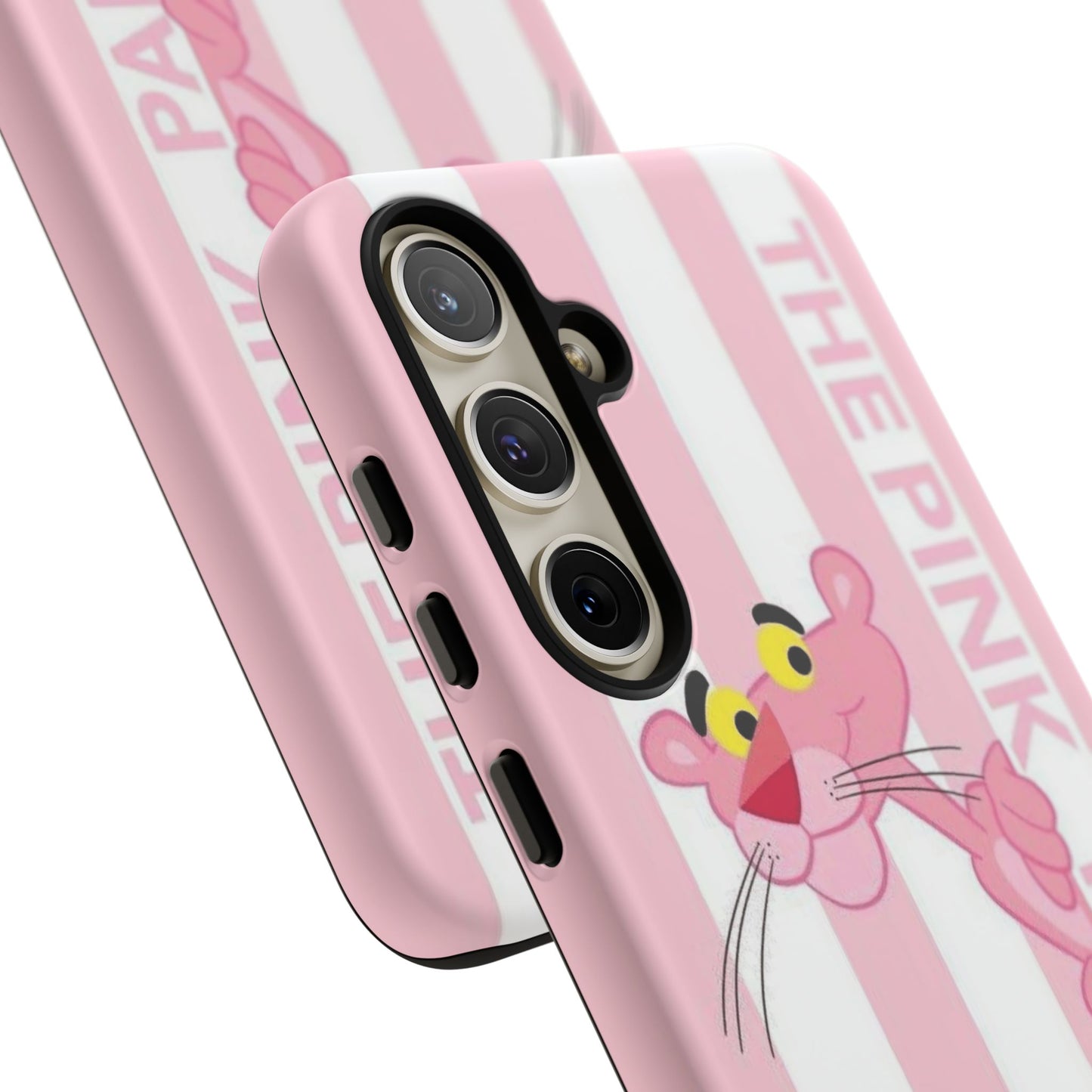 Pink Panther Tough Case Retro Striped Phone Case with "The Pink Panther" Design