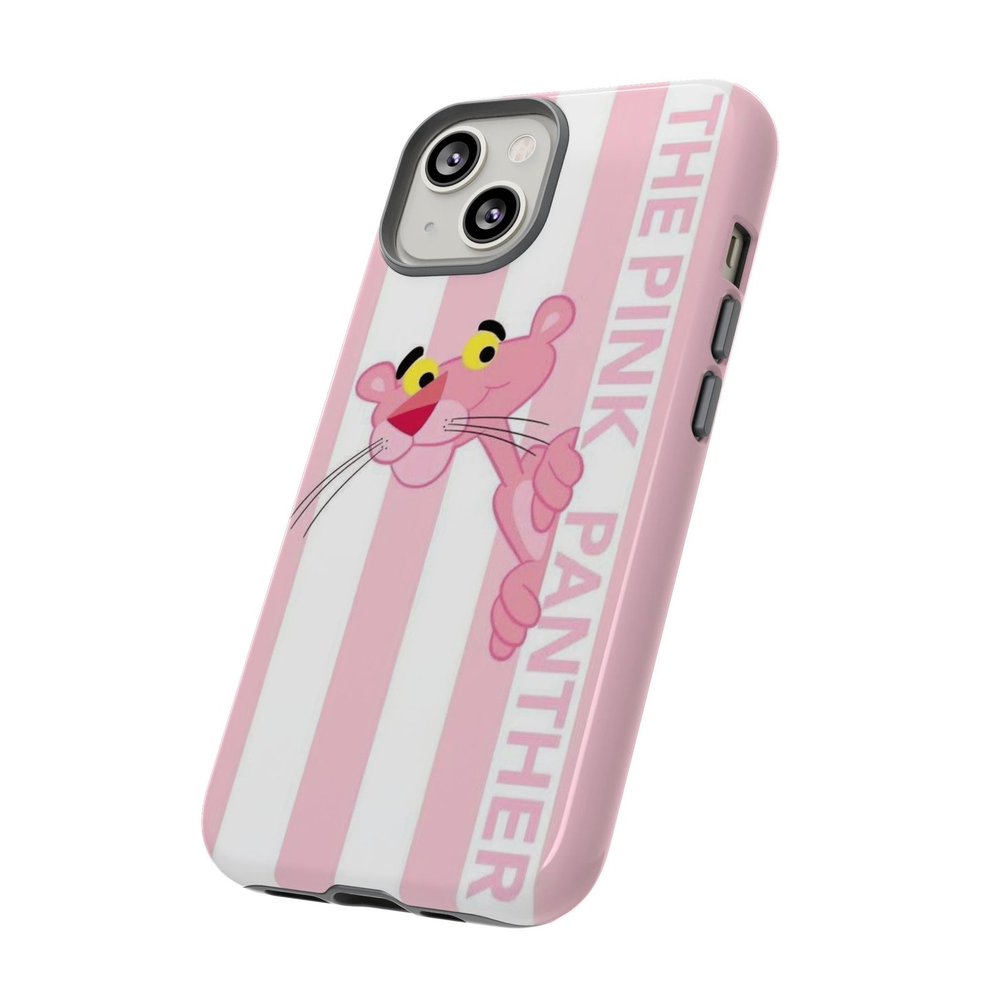 Pink Panther Tough Case Retro Striped Phone Case with "The Pink Panther" Design