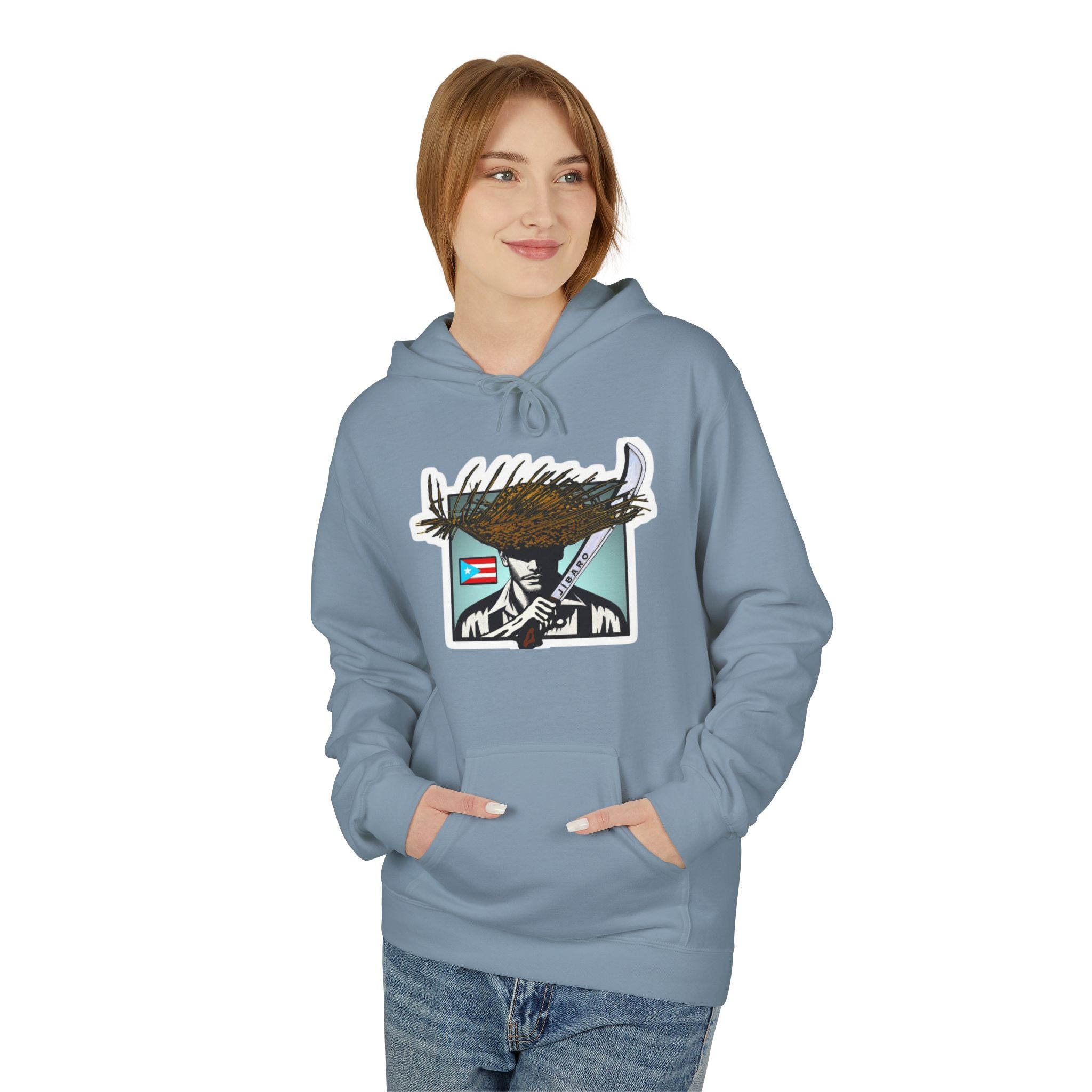 Gíbaro Hoodie  Puerto Rican Pride Pullover with Flag Machete Design