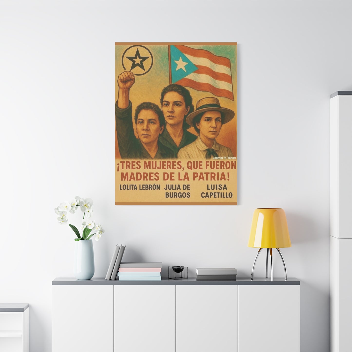 Inspirational Puerto Rican Women Canvas Wall Art, Feminist Gift, Activism Decor, Home Office Wall Art, Puerto Rico Pride