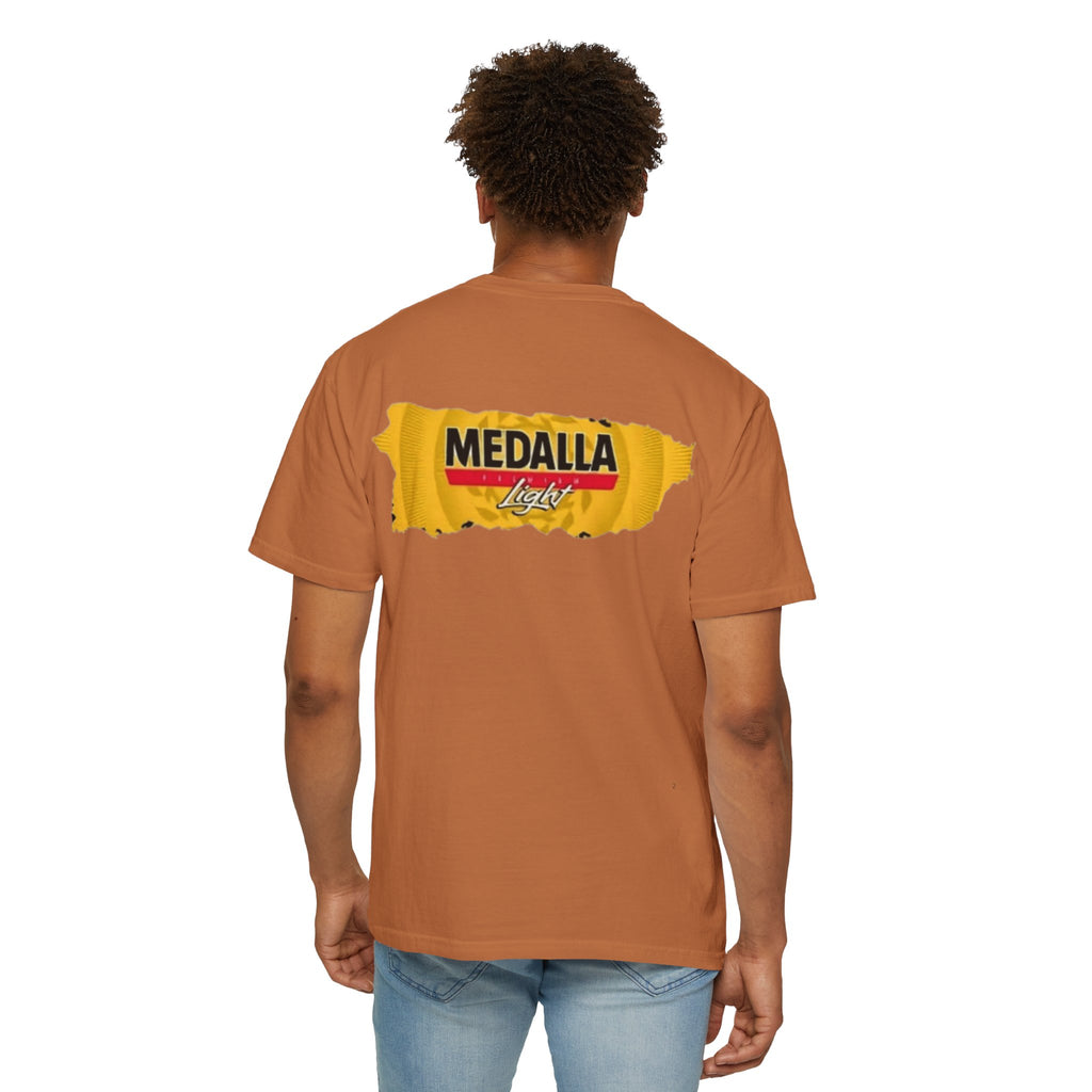 Medalla Light Puerto Rican Beer T-Shirt Coqui Frog Mascot Six-Pack Graphic Tee Puerto Rico’s Navidades