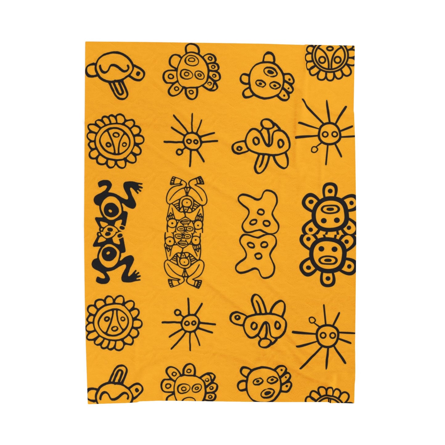 Puerto Rican Christmas patterns & cultural art  Tribal Sun & Totem Pattern Cozy Throw