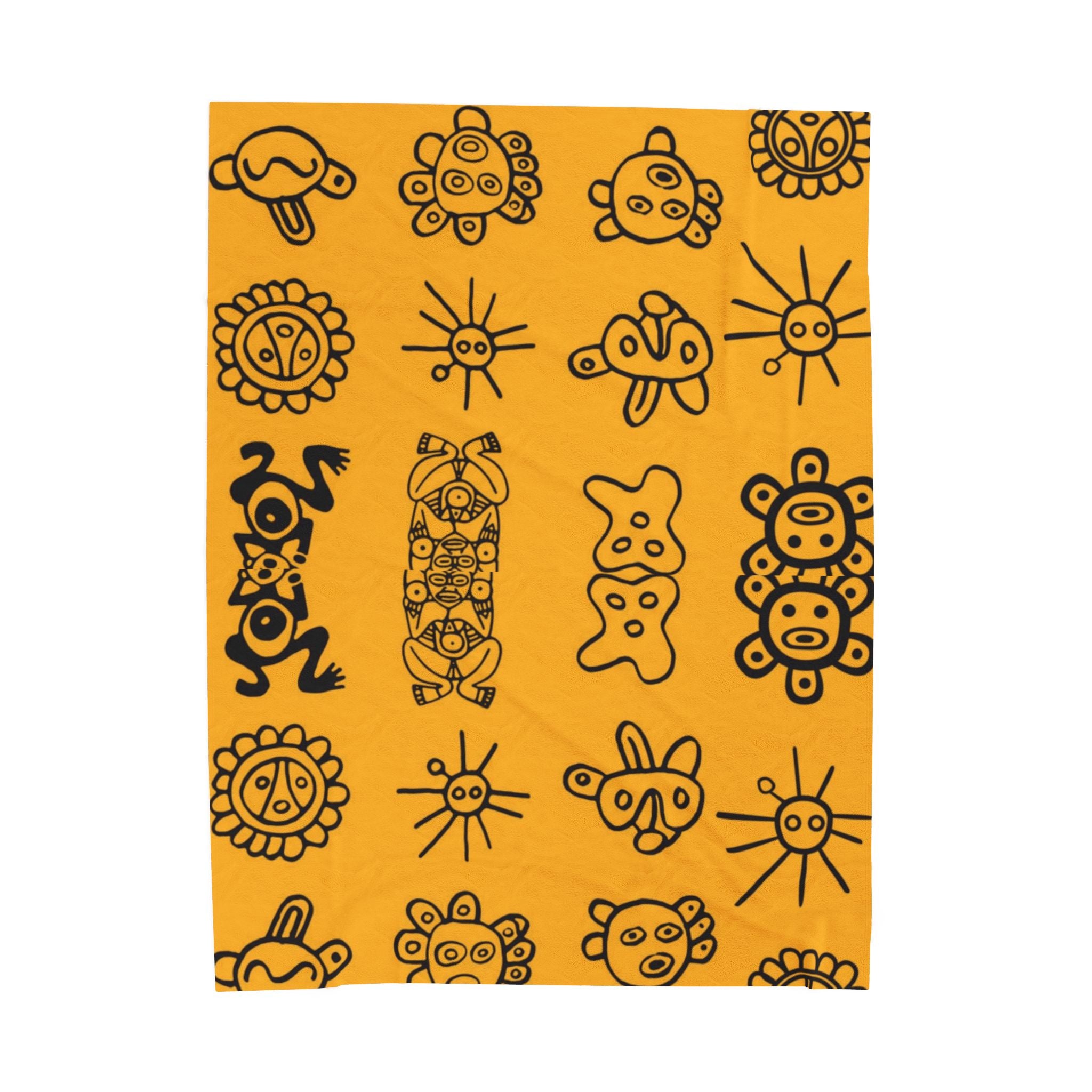 Puerto Rican Christmas patterns & cultural art  Tribal Sun & Totem Pattern Cozy Throw