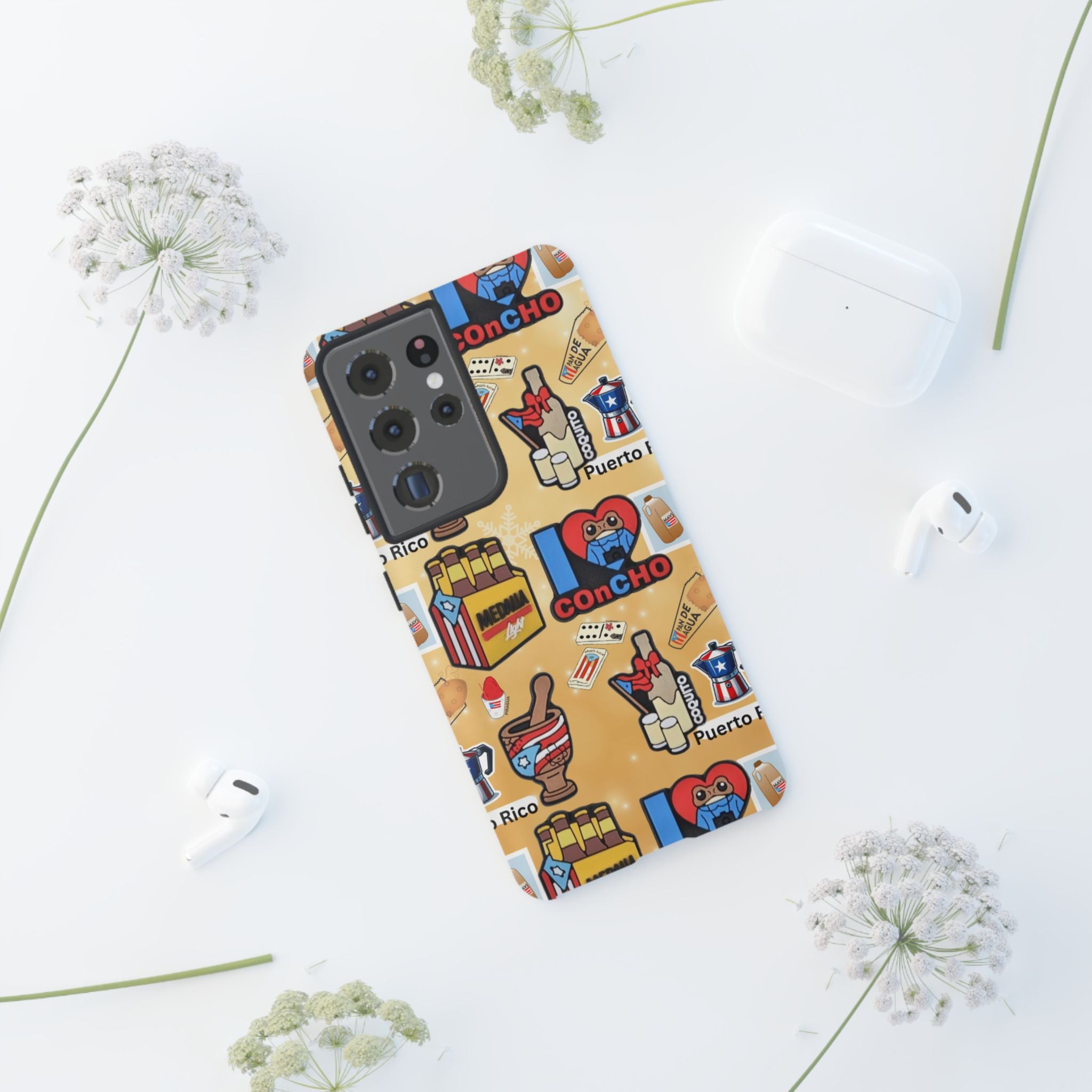 Puerto Rico Sticker Collage Tough Case  ‘I  Concho’ Pattern Phone Case