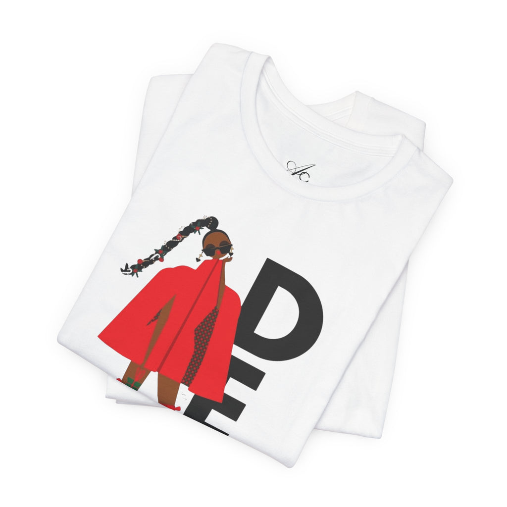 December Fashion Tee  Red Coat Model Graphic Shirt
