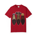 Puerto Rican Batey Cabin T-Shirt  Three Masks & Rustic House Graphic Tee Puerto Rico Navidades