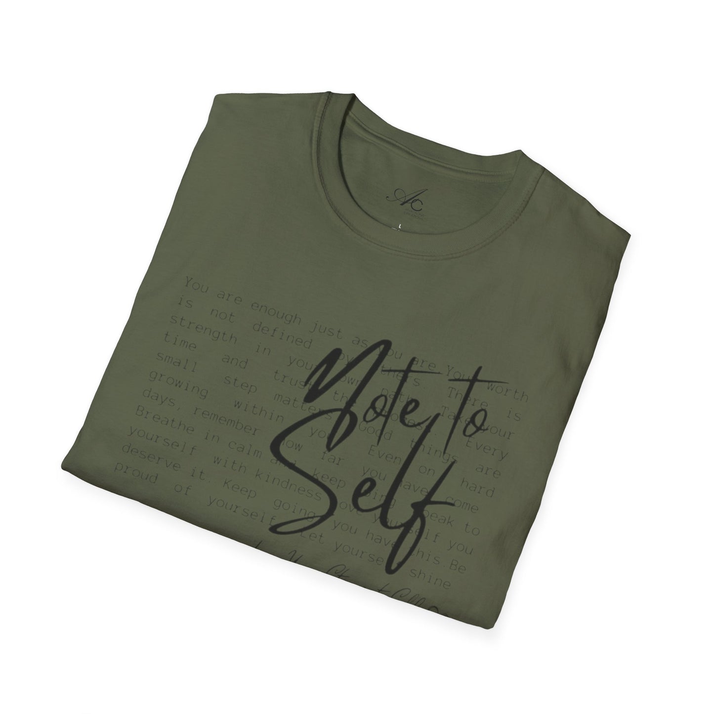 Note to Self T‑Shirt  Minimal Script Inspirational Tee