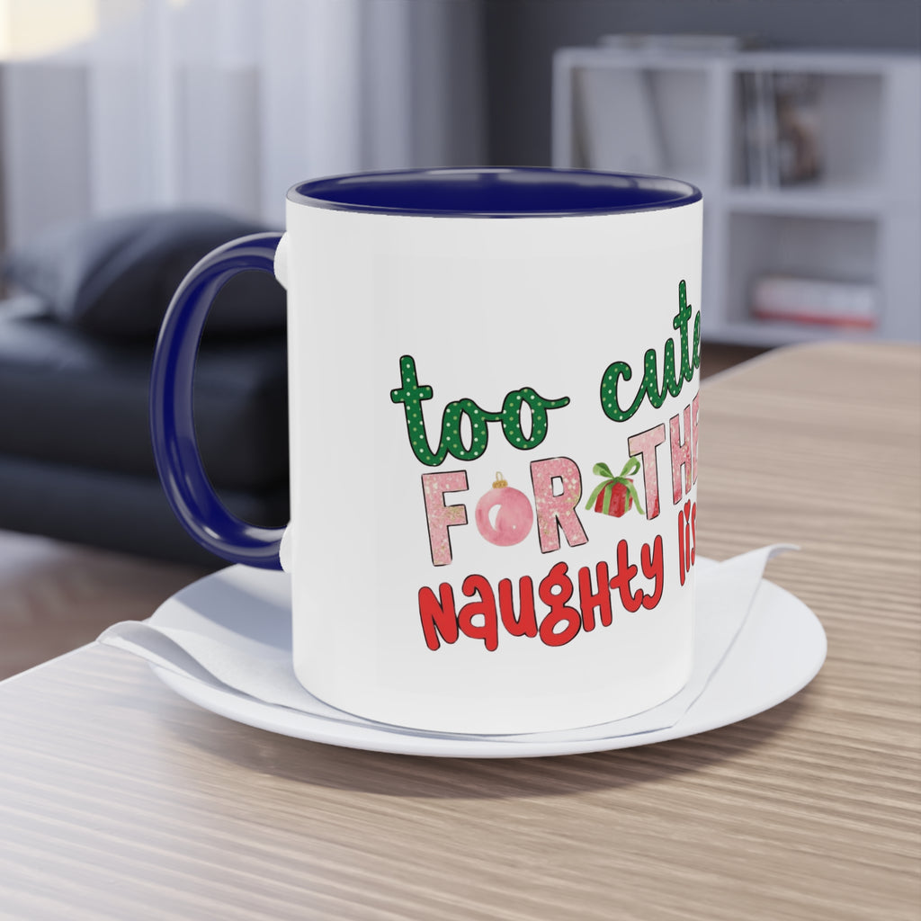 Cute Grinch Two-Tone Coffee Mug - Perfect for Holiday Cheer! Christmas Mugs Collection