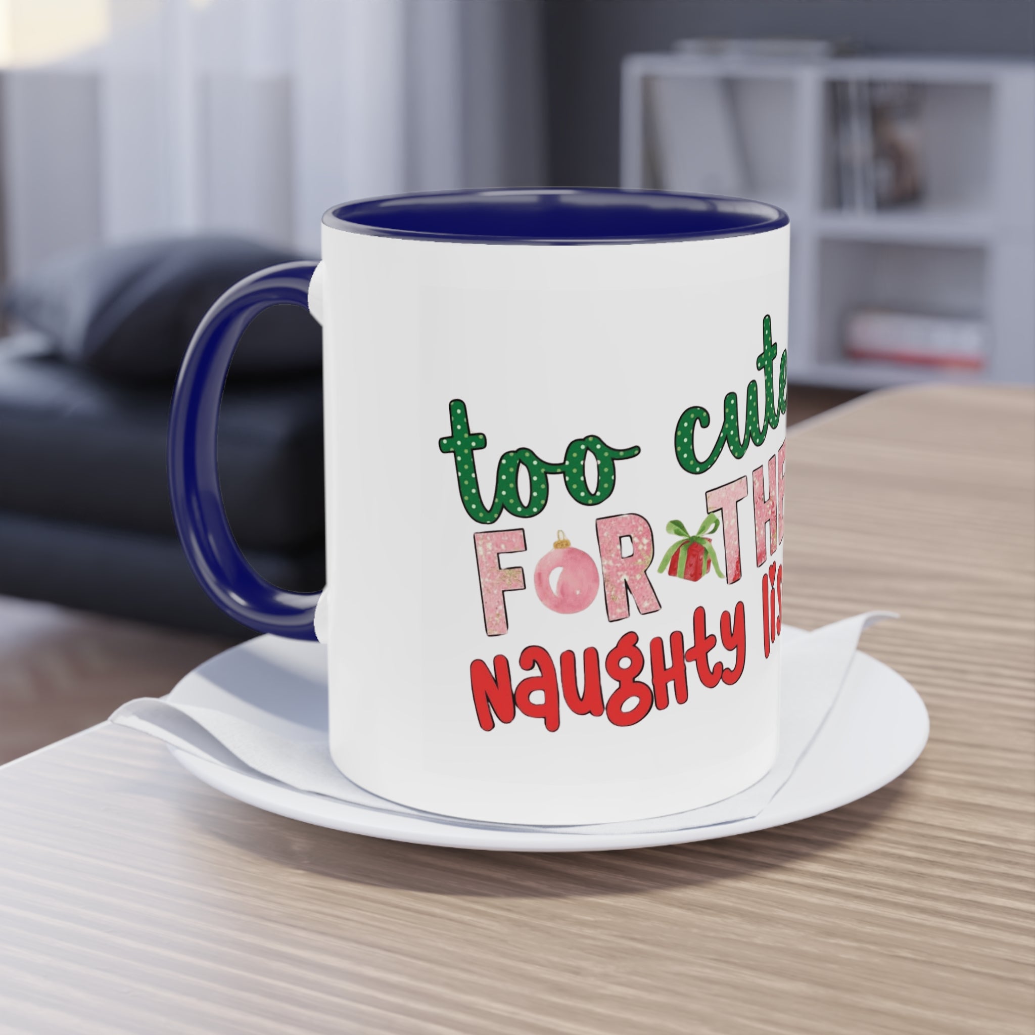Cute Grinch Two-Tone Coffee Mug - Perfect for Holiday Cheer! Christmas Mugs Collection