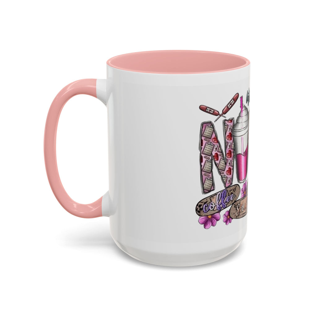 Nurse Love Coffee Mug  Cute Floral Medical Stethoscope & Syringe Design (11/15oz) Medical Christmas Mug
