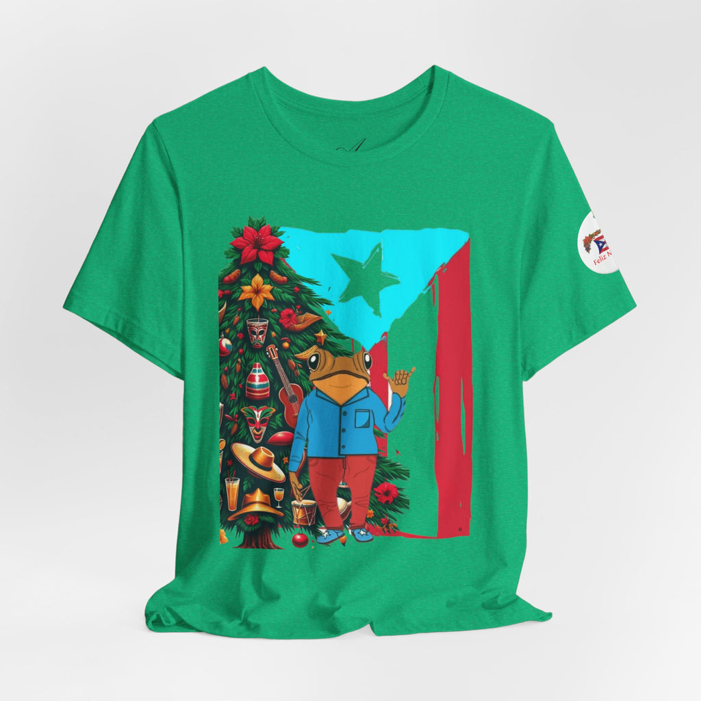 Puerto Rico Holiday T-Shirt  Coquí by Christmas Tree Graphic Puerto Rico’s Navidades