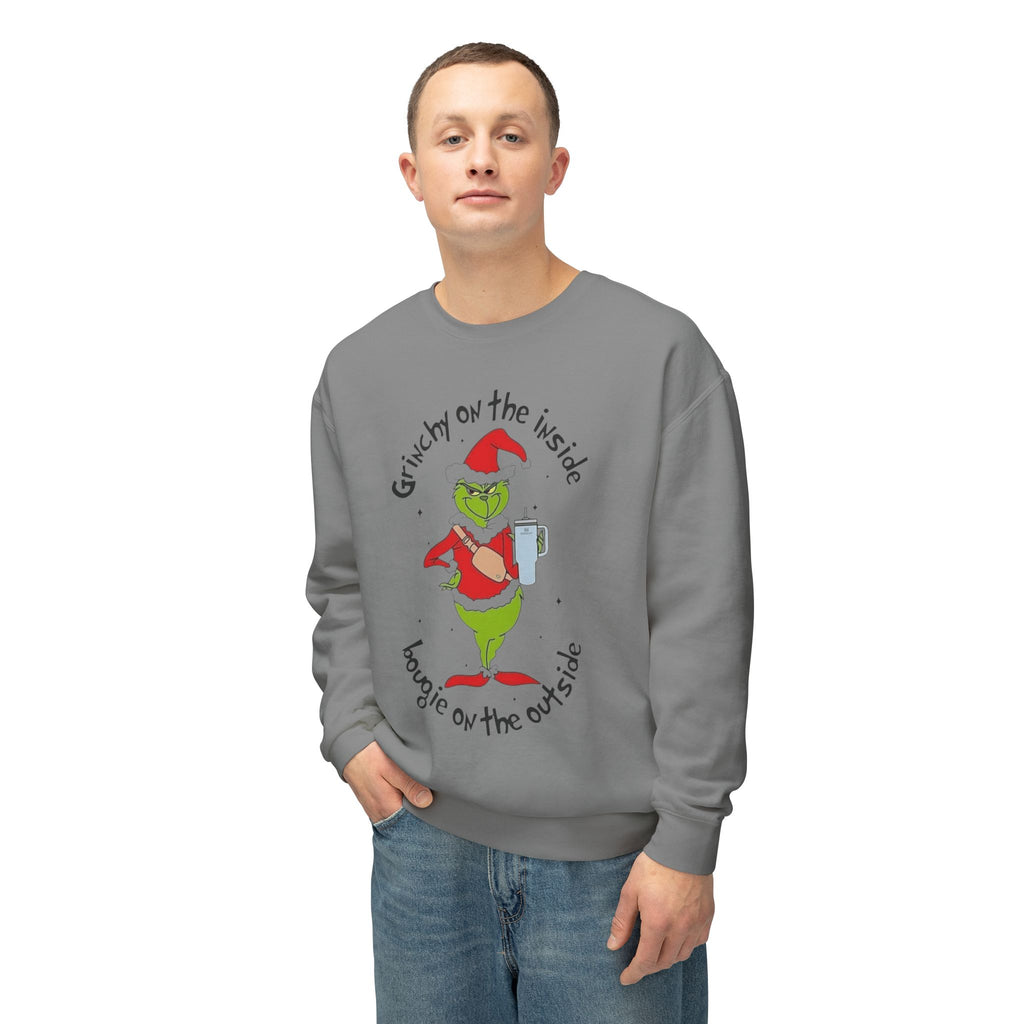 Funny, Cute & Classic Christmas Designs Grinchy on the Inside Crewneck Sweatshirt