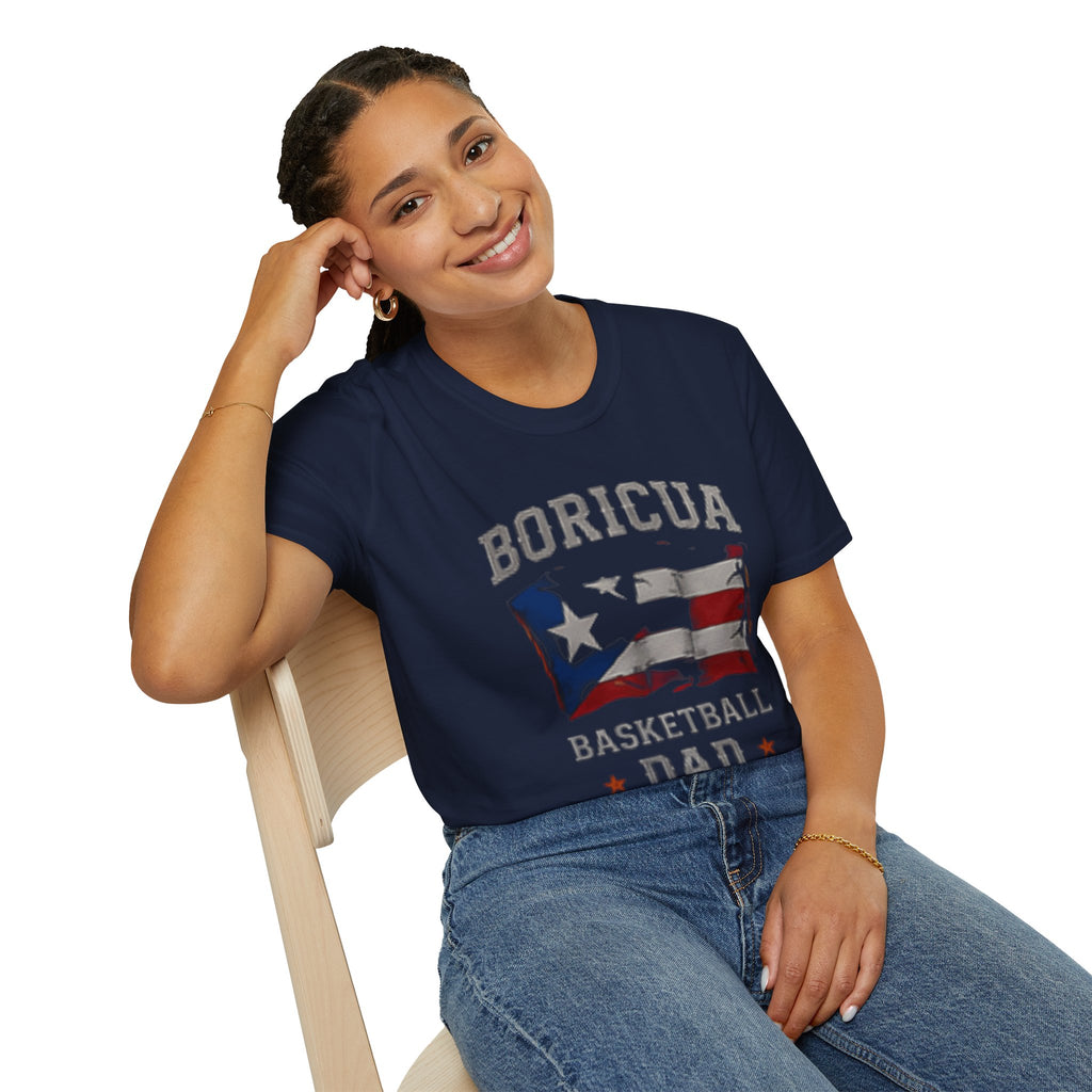 Boricua Basketball Dad T-Shirt — Puerto Rican Flag Pride Tee