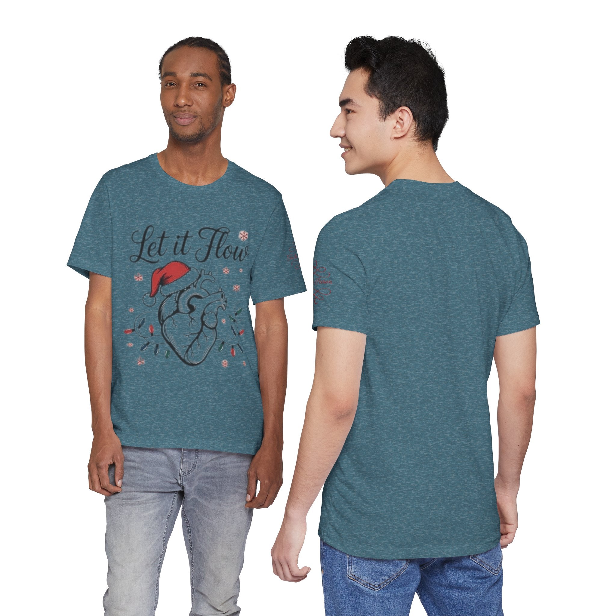 Let It Flow Heart Tee  Christmas Anatomical Heart Shirt