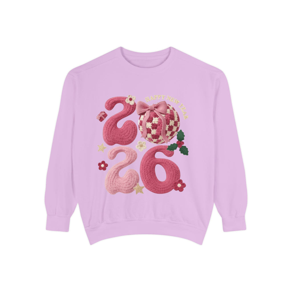 Happy New Year 2026 Sweater  Pink Festive Graphic Sweatshirt
