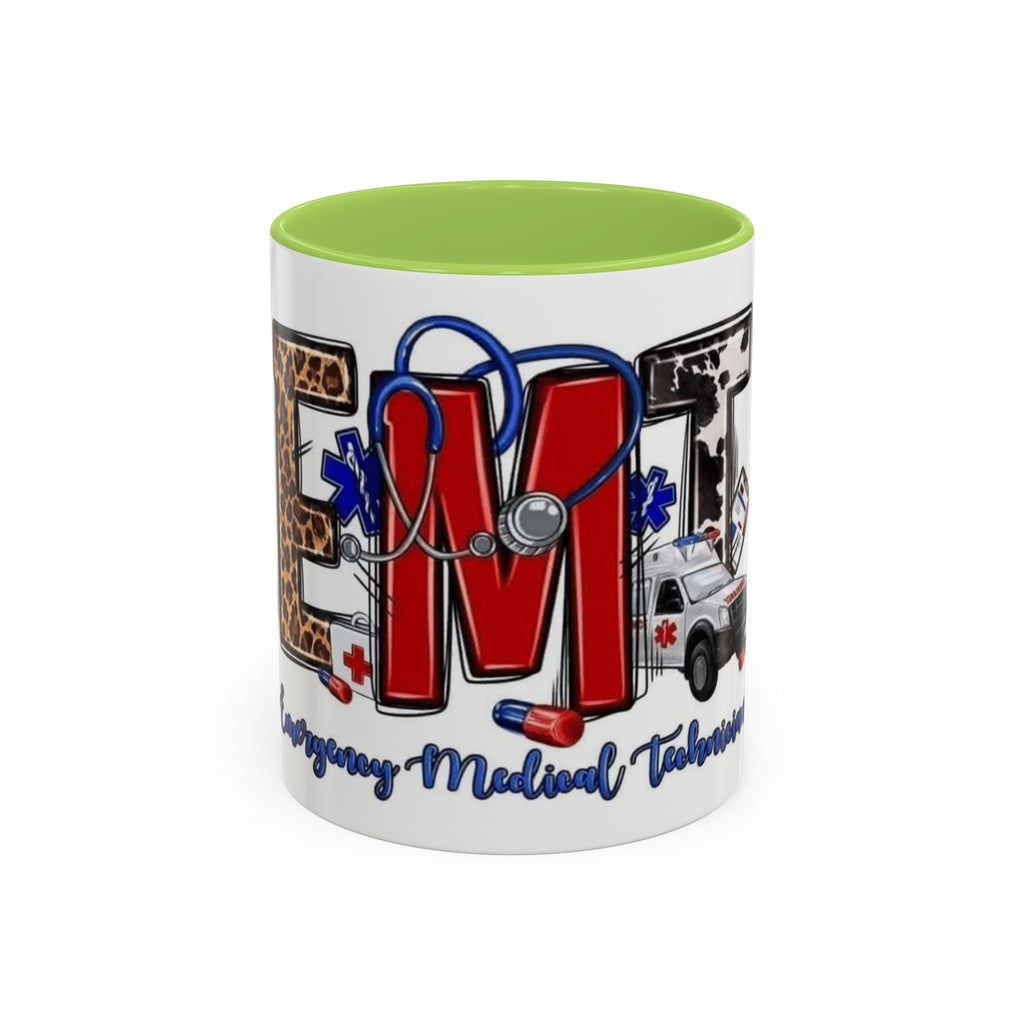 EMT Coffee Mug — Emergency Medical Technician Ambulance Stethoscope Design (11/15oz) Medical Christmas Mug