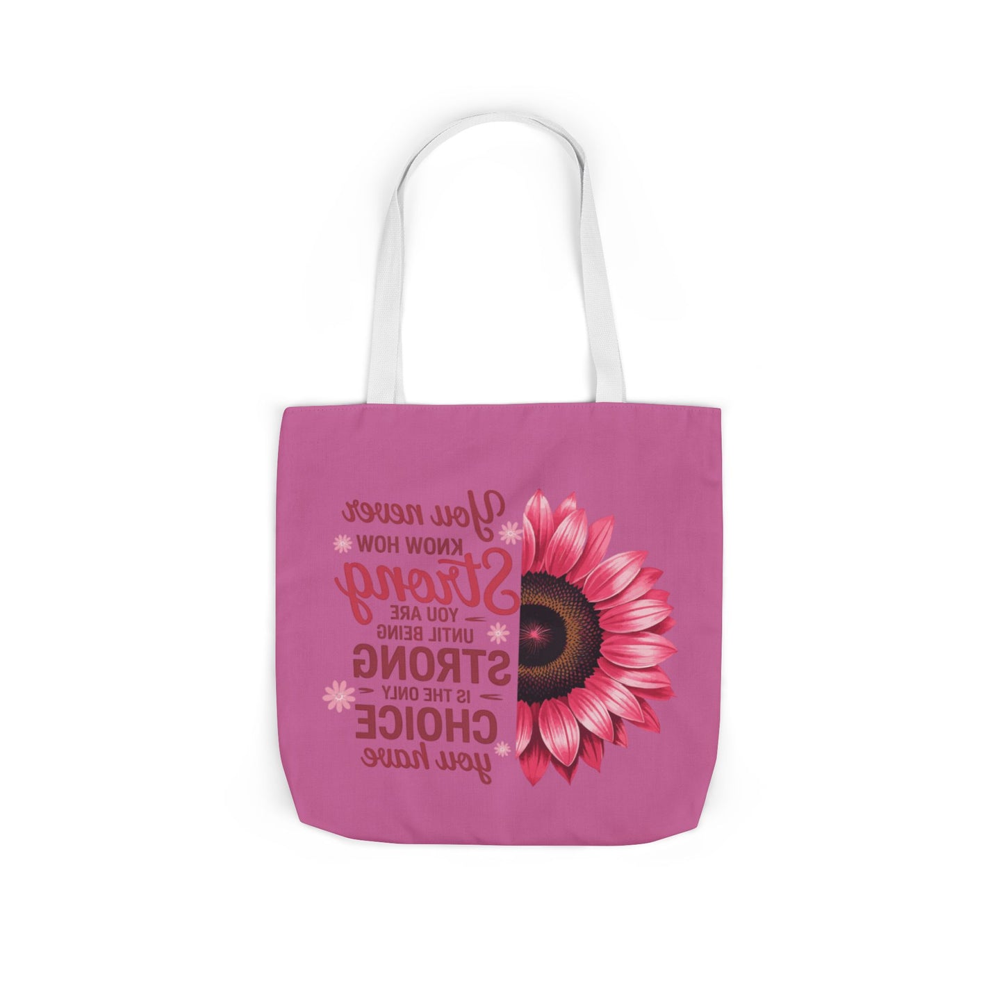Cancer Survivor Hope Collection Inspirational Canvas Tote Bag with Floral Design
