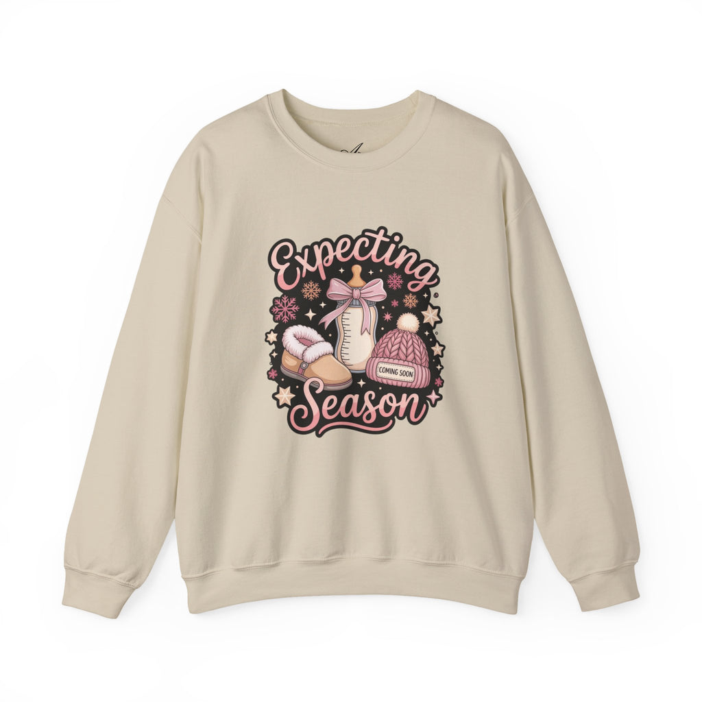 Expecting Season Sweatshirt  Cute Pregnancy Announcement Pullover Cartoon Christmas T-shirts and Sweaters