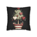 Valentine Heart Topiary Faux Suede Pillowcase CHRISTMAS PILLOW DÉCOR