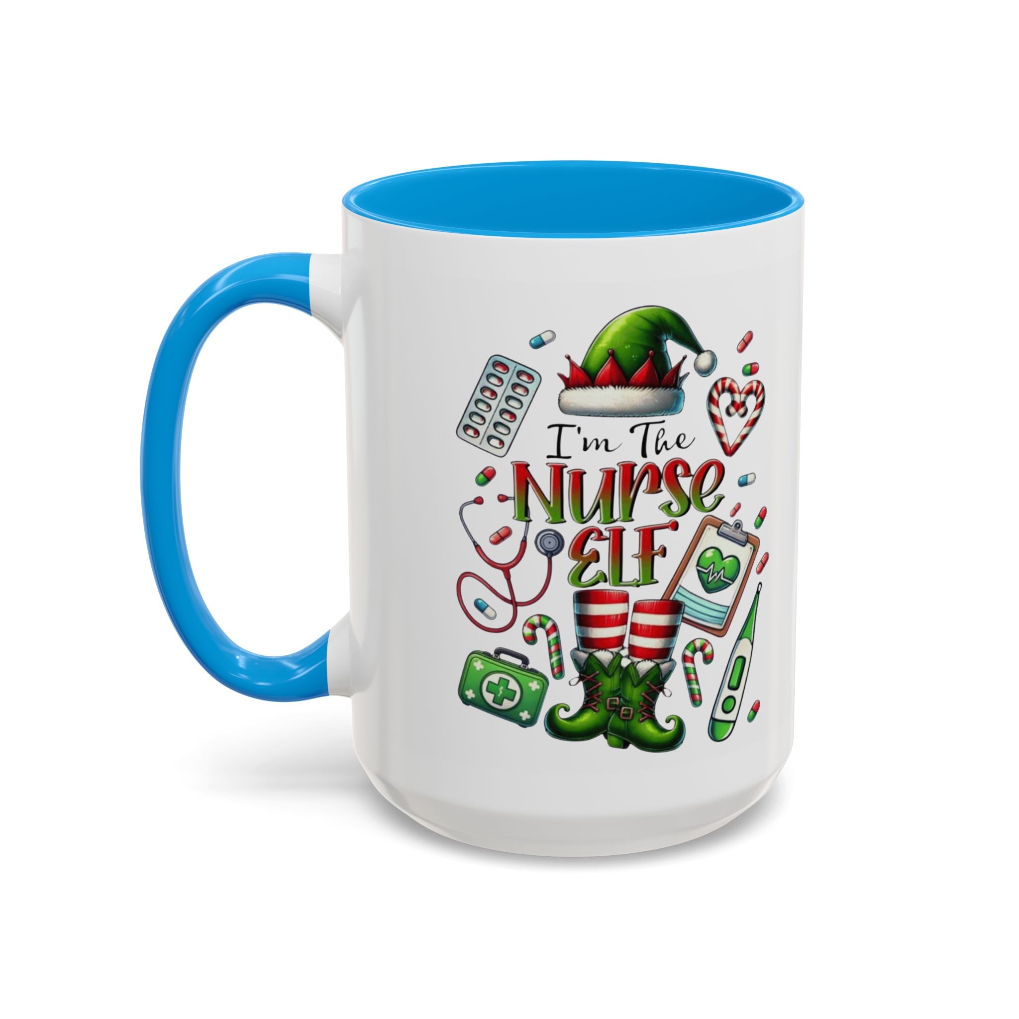 Nurse Elf Coffee Mug — Christmas Medical Holiday Gift (11oz & 15oz) Medical Christmas Mug