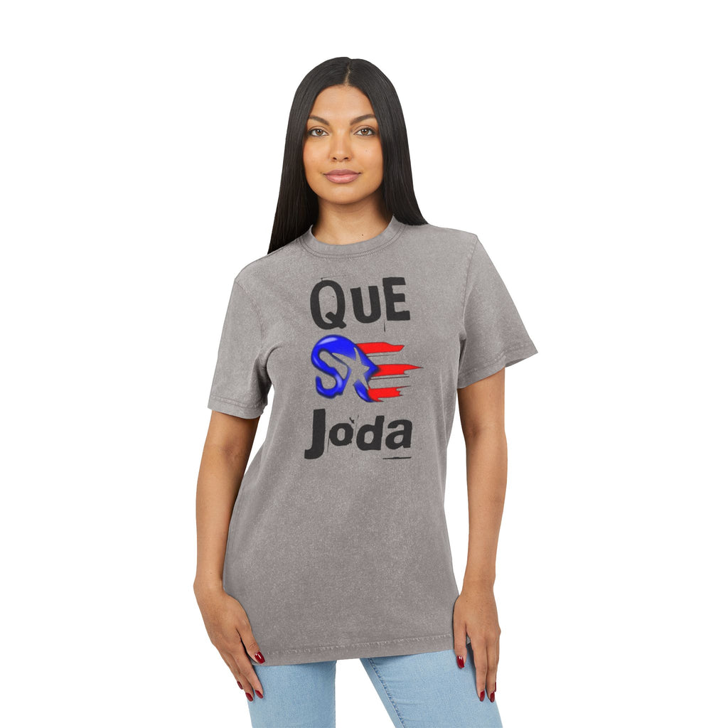 Que S Joda Acid-Wash Graphic Tee