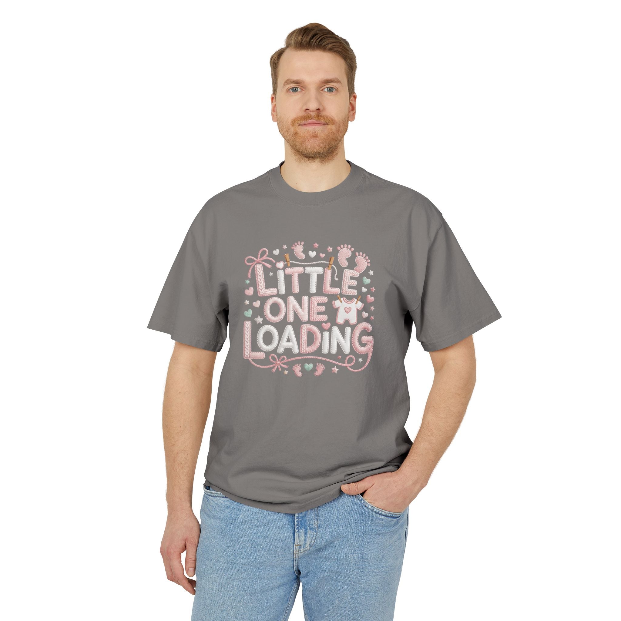 Pregnancy Announcement T‑Shirt  “Little One Loading” Cute Pastel Maternity Tee