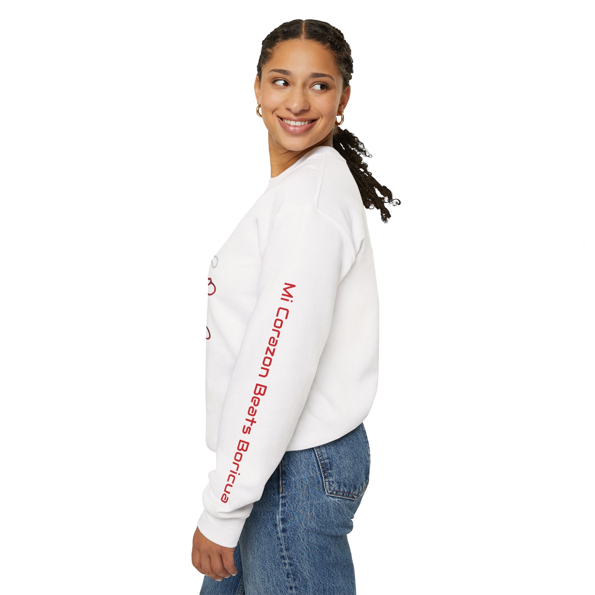 Puerto Rico Heart Crewneck Sweatshirt  Puerto Rican Flag Heart Knit Design