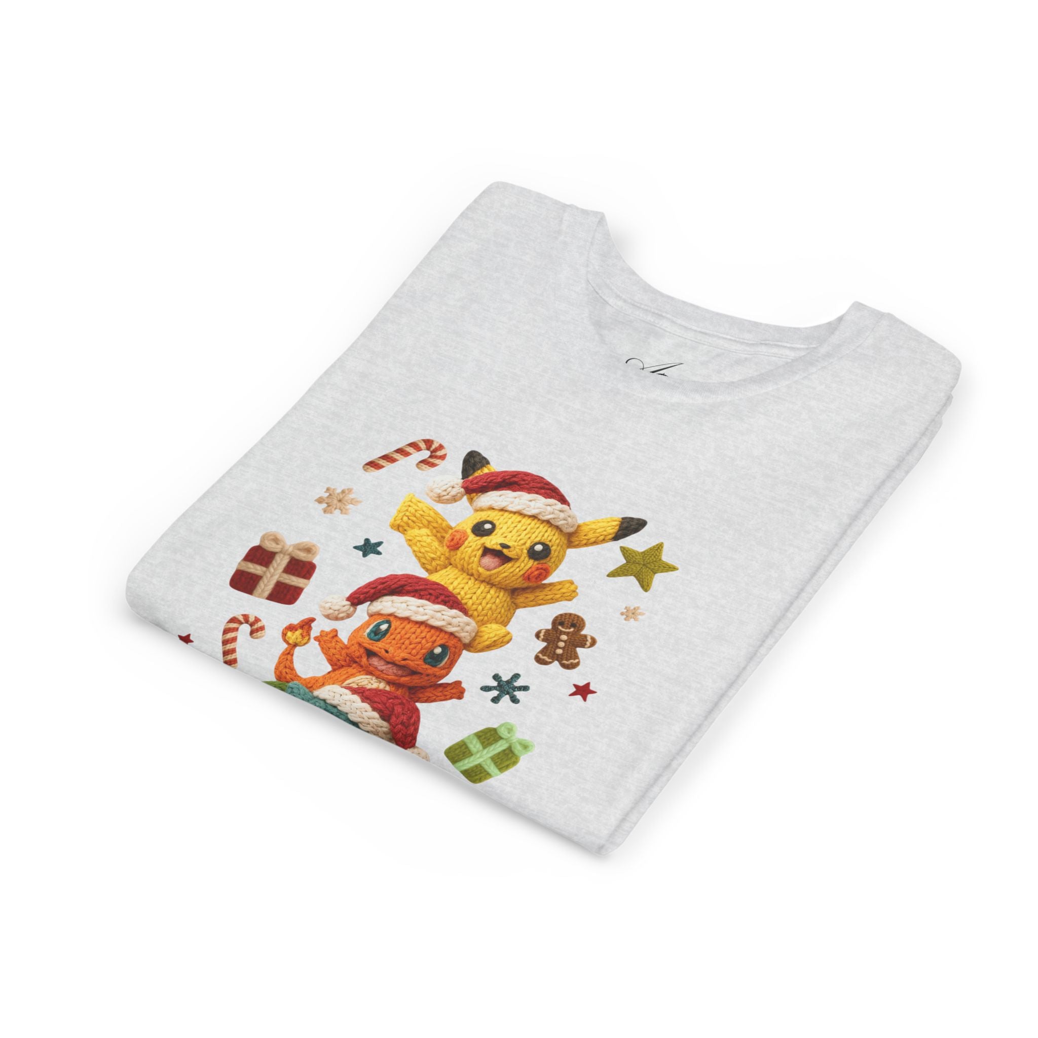 Kids Holiday Tee  Cute Stacked cartoon Characters Christmas Design