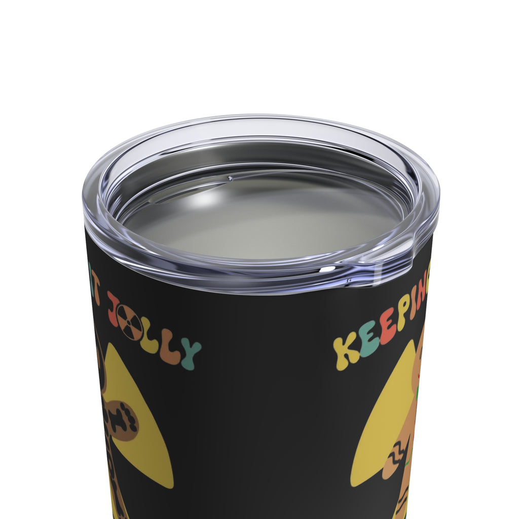 10oz Tumbler — "Keeping It Jolly in Rainy Weather" Cute Mushroom Design Medical Christmas Mug