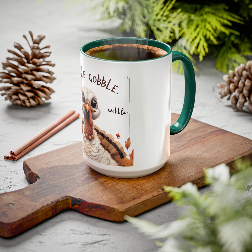 Mix cozy, aesthetic, and autumn-inspired sayings 🍁 Whimsical Thanksgiving Mug - Gobble Gobble Design